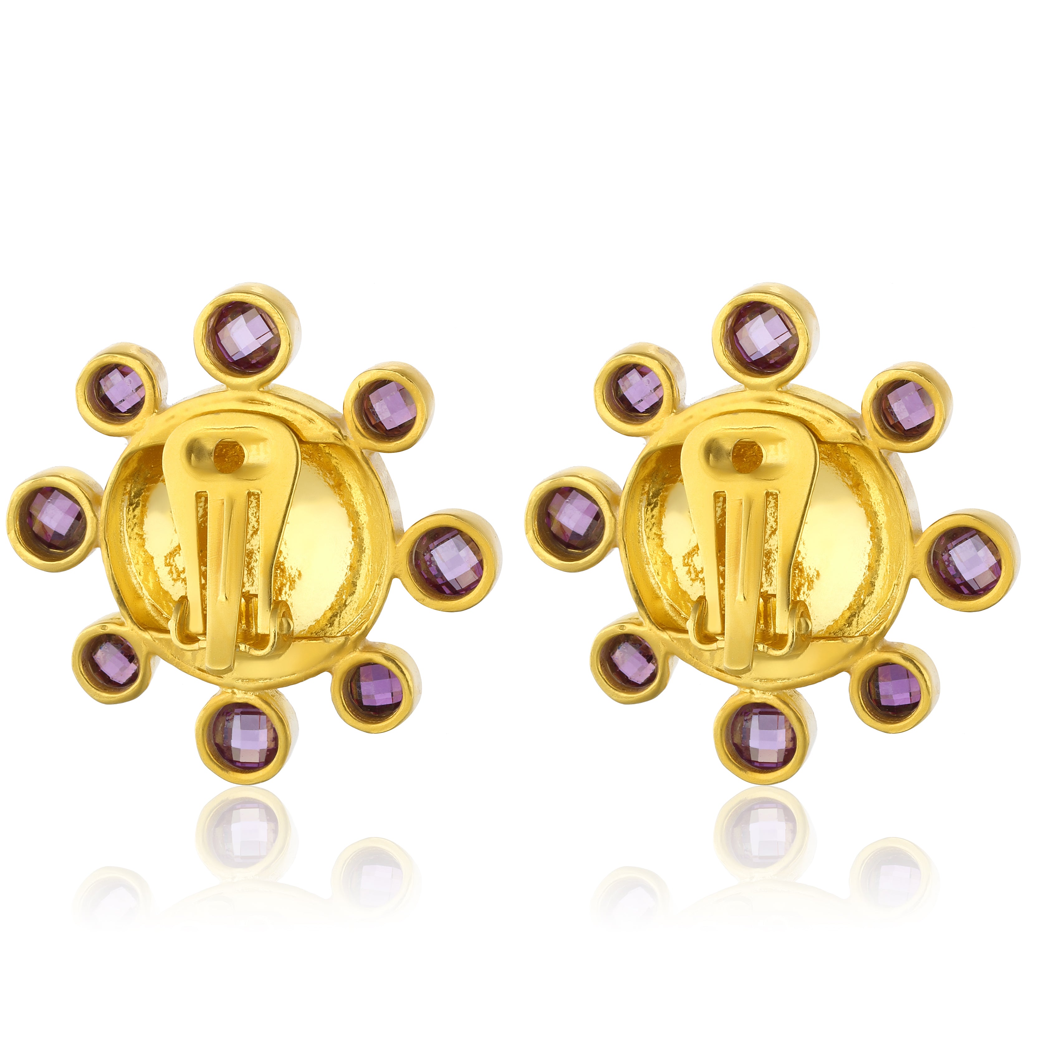 swarovksi stone gold plated statement earrings