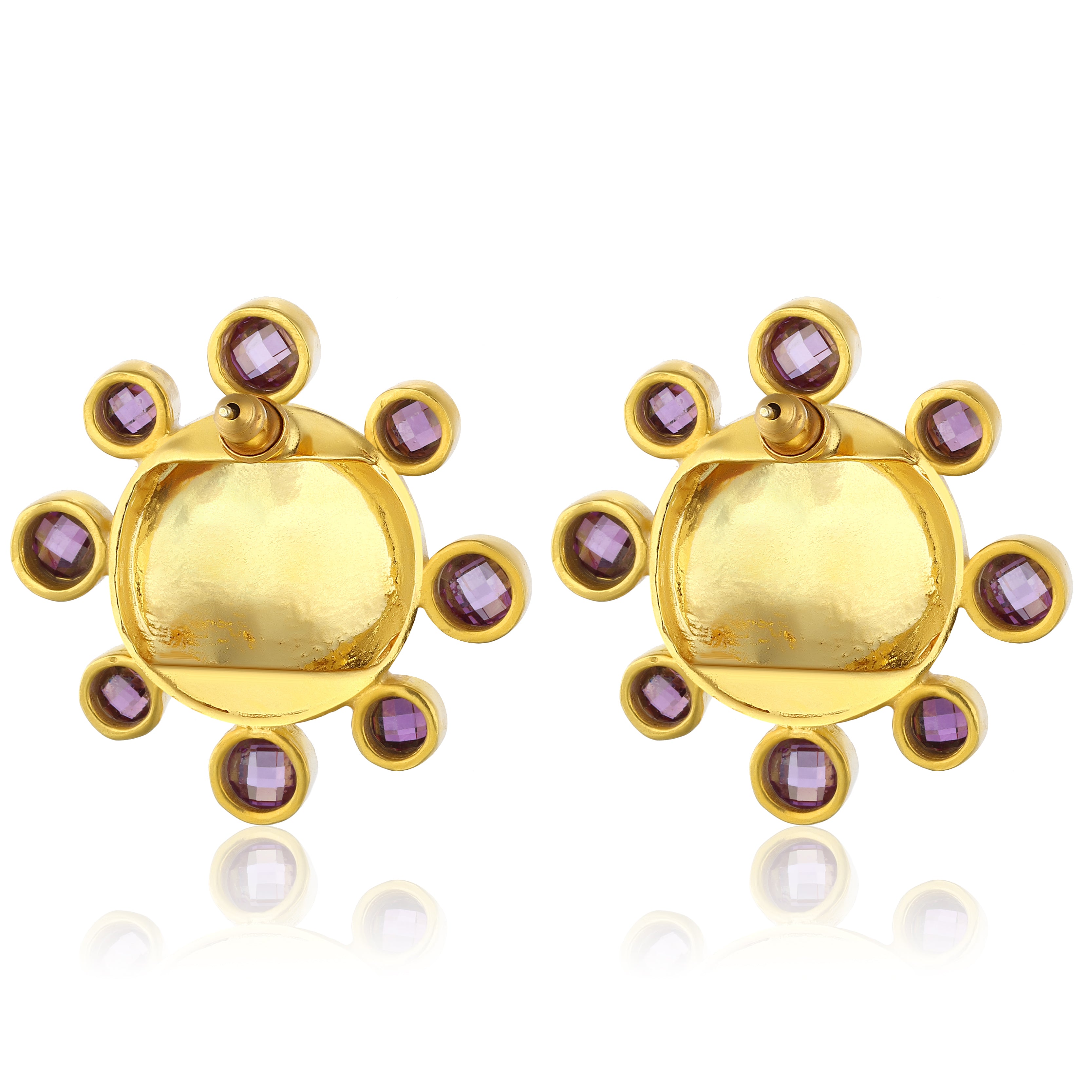 swarovksi stone gold plated statement earrings
