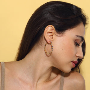 swarvoski crystal stones hoop earrings