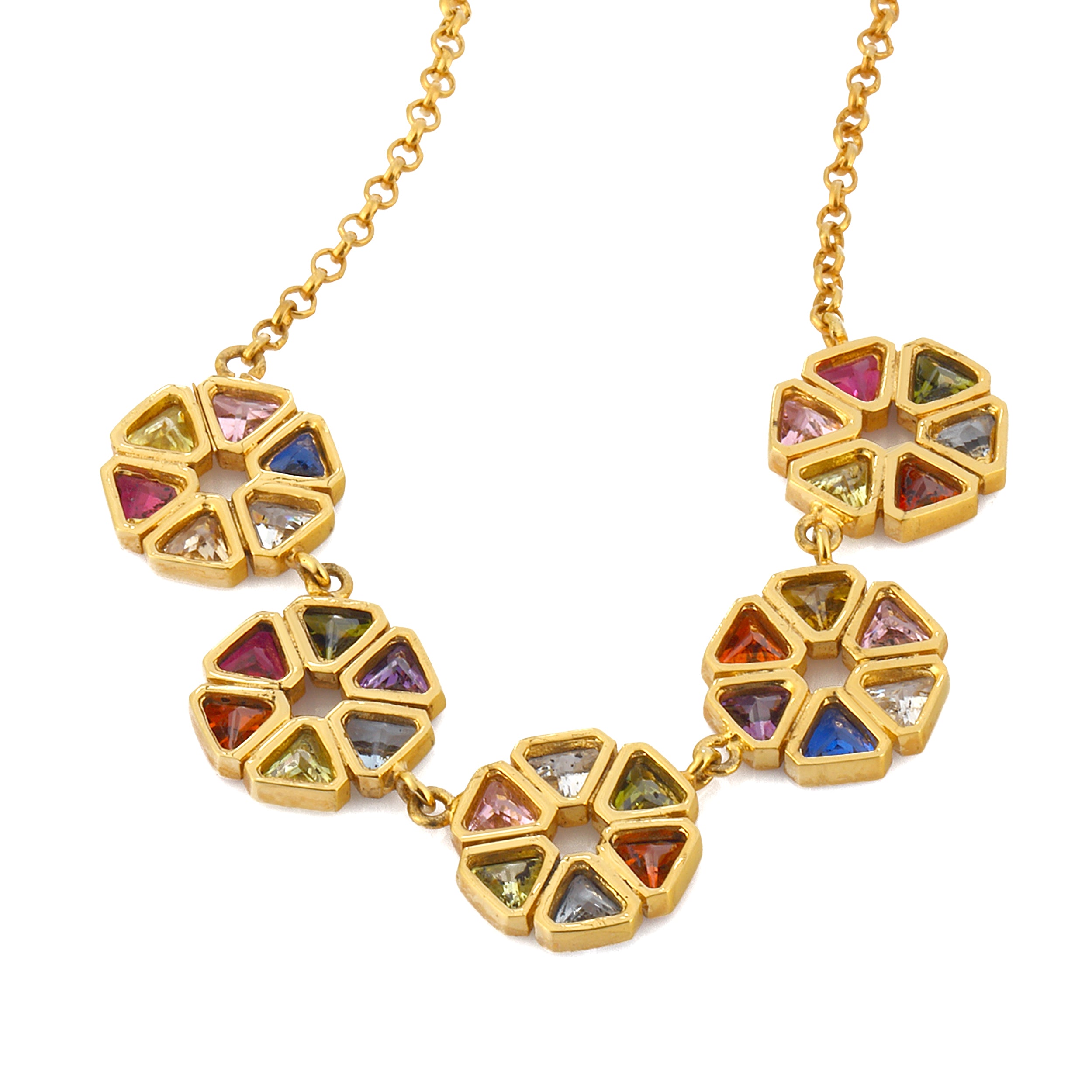crystal stone necklace colorful