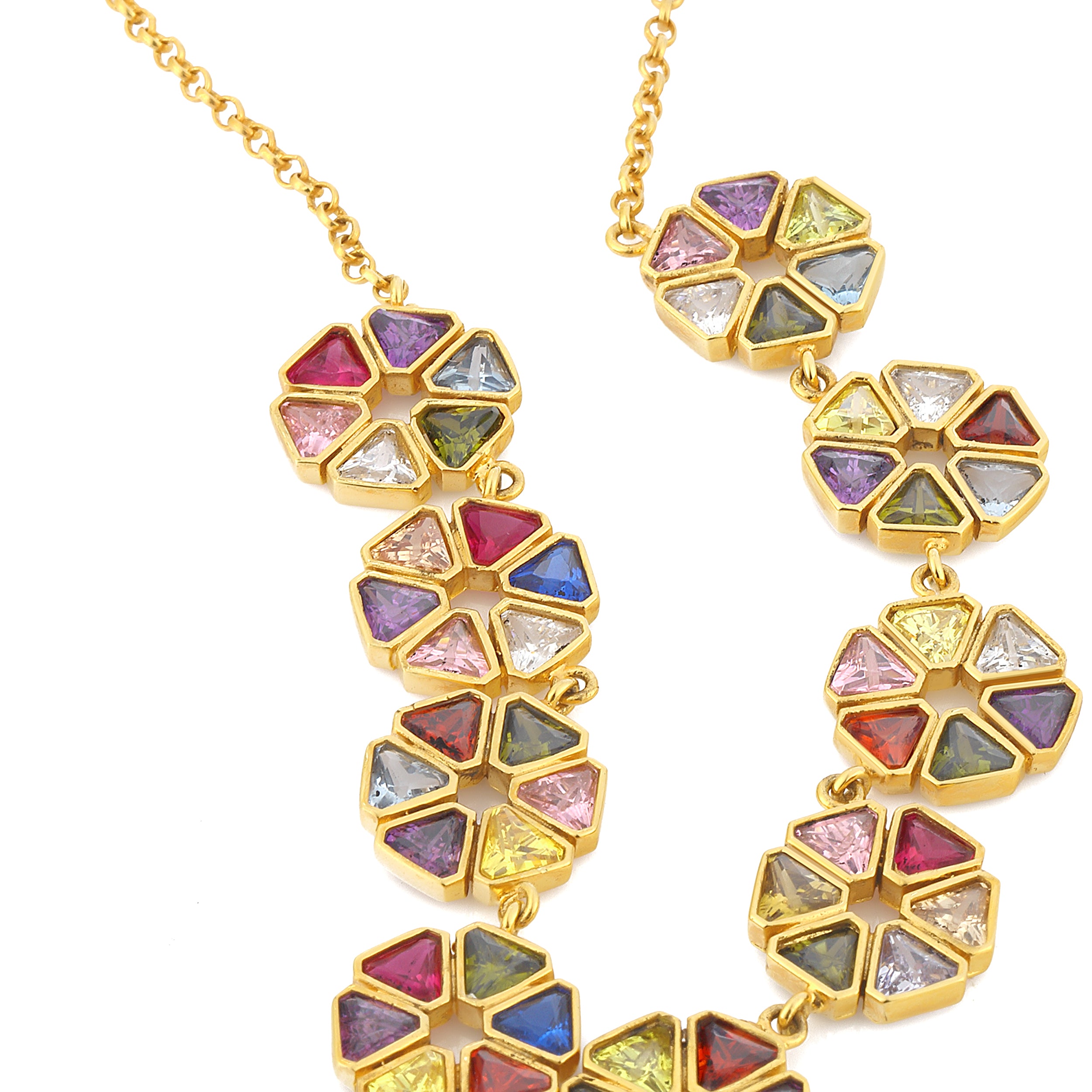crystal stone necklace colorful
