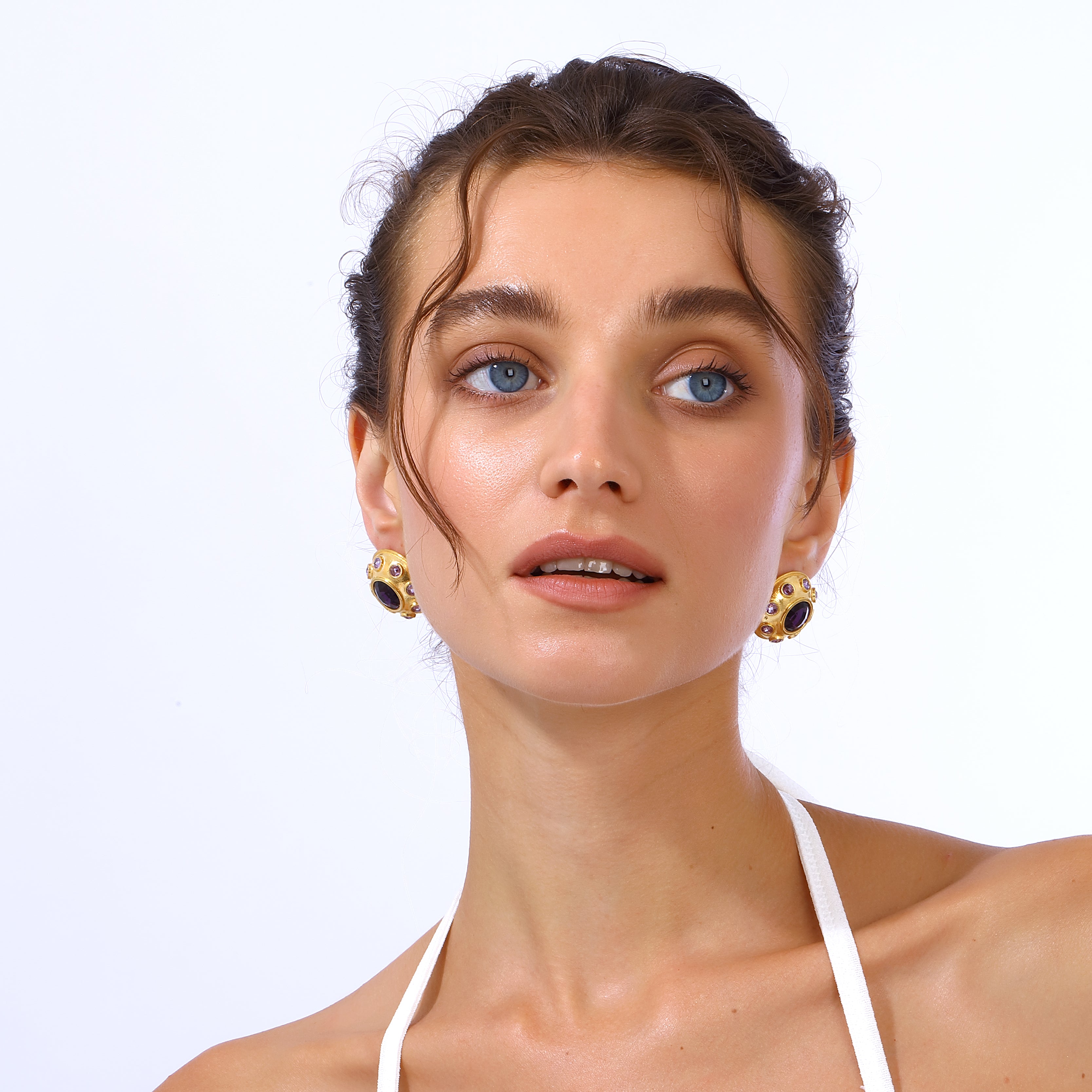 swarovski stone colorful crystal vintage earrings