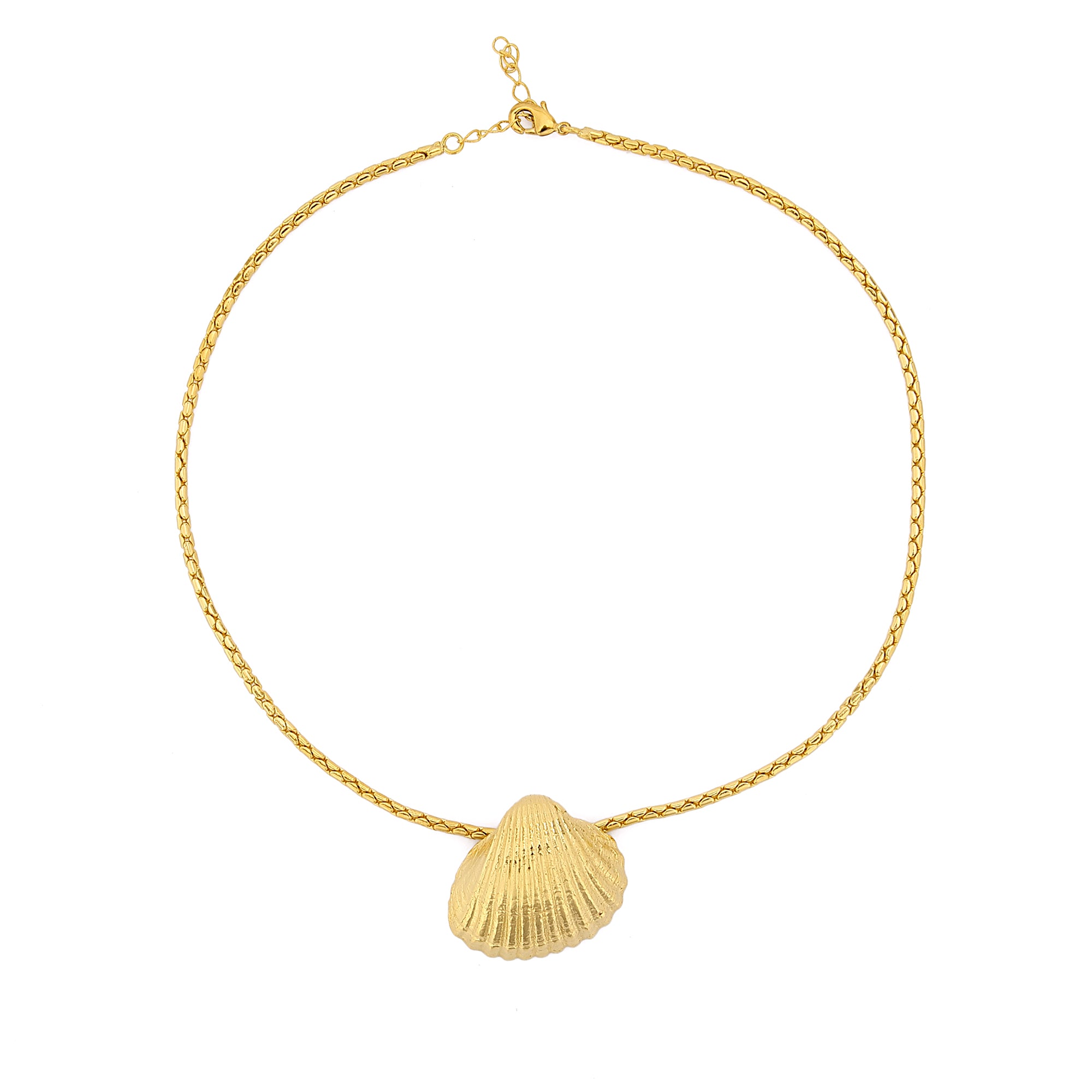 seashell necklace gold plated summer jewelry