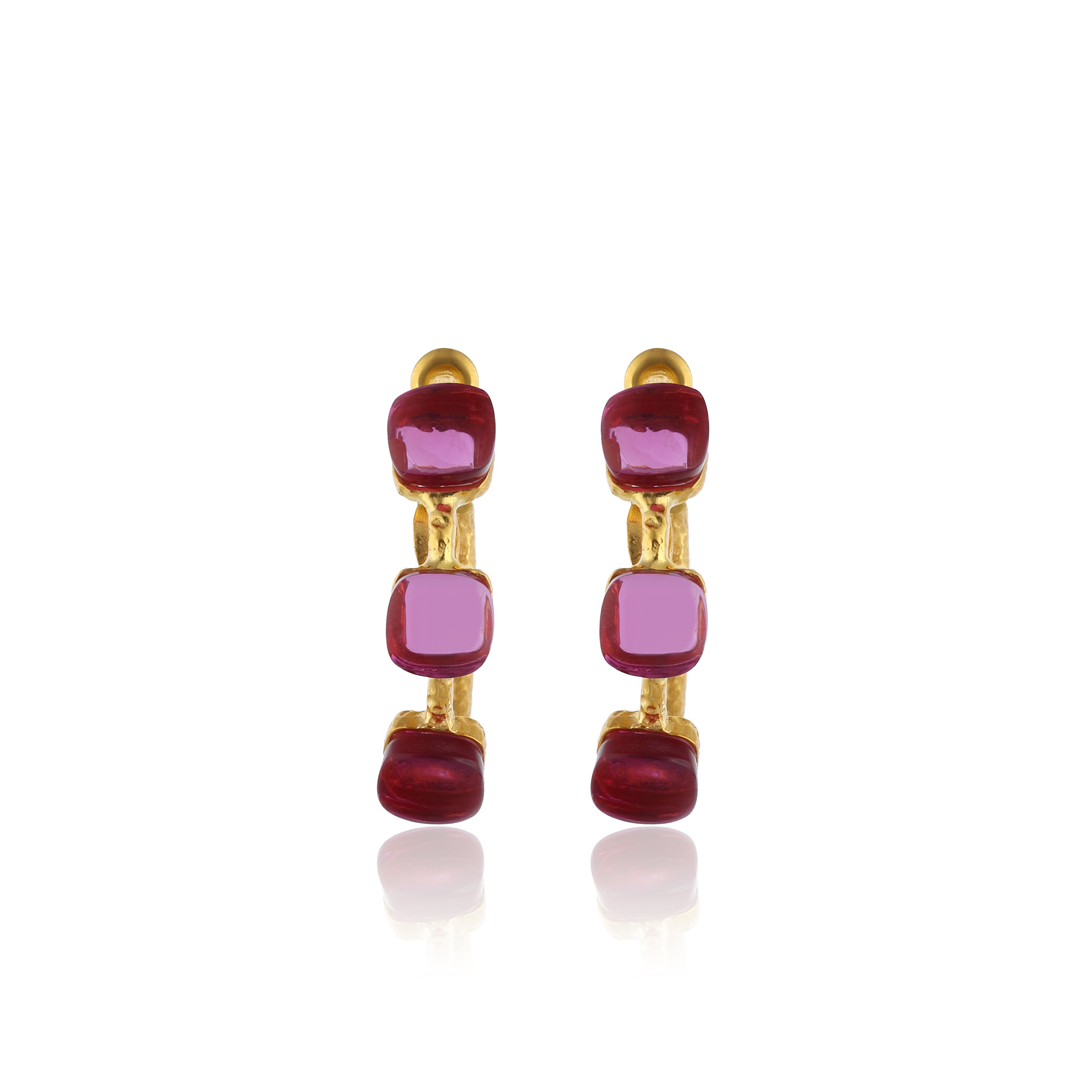 handracfted jewelry colorful stones hoop earrings