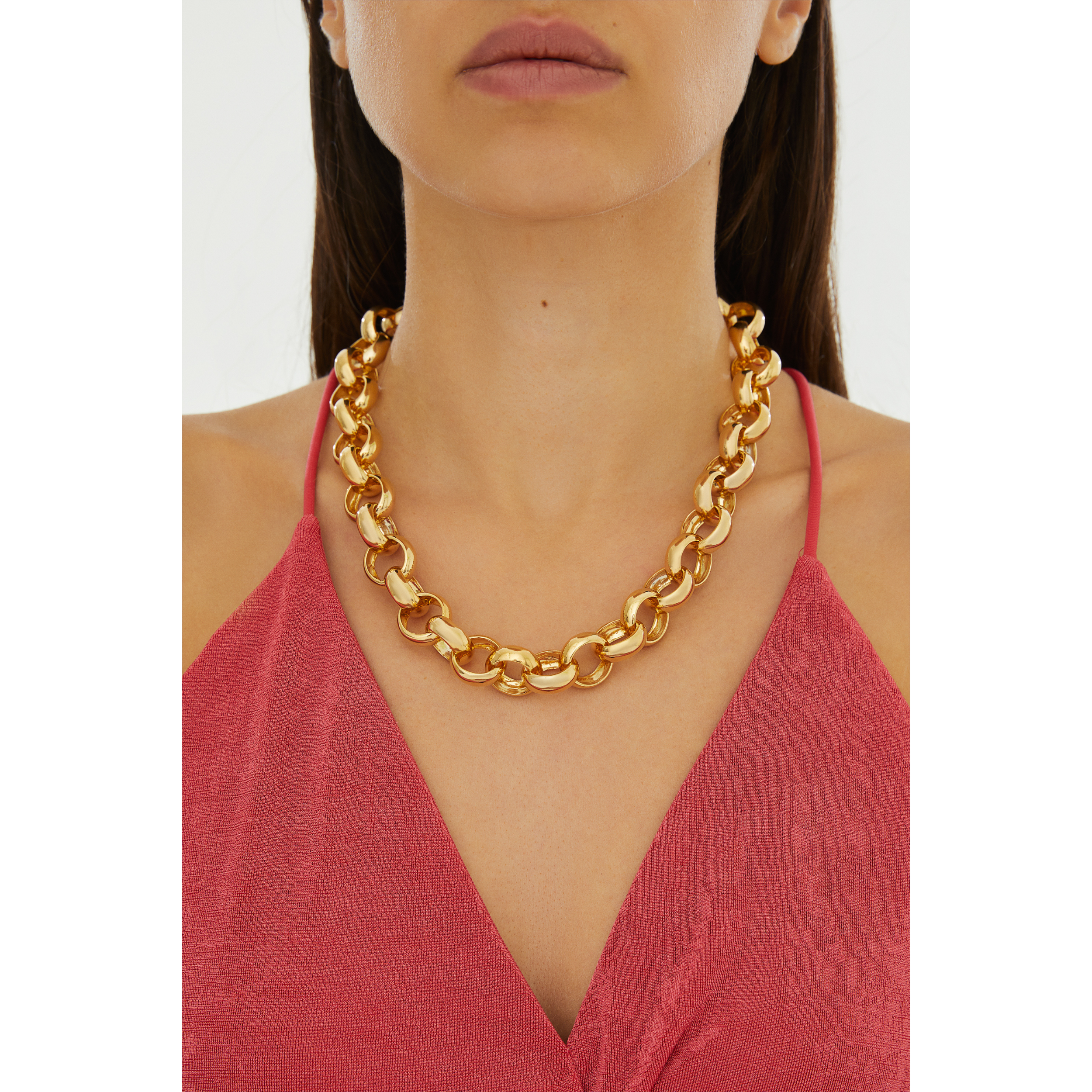 24K gold plated chain necklace costume jewelry