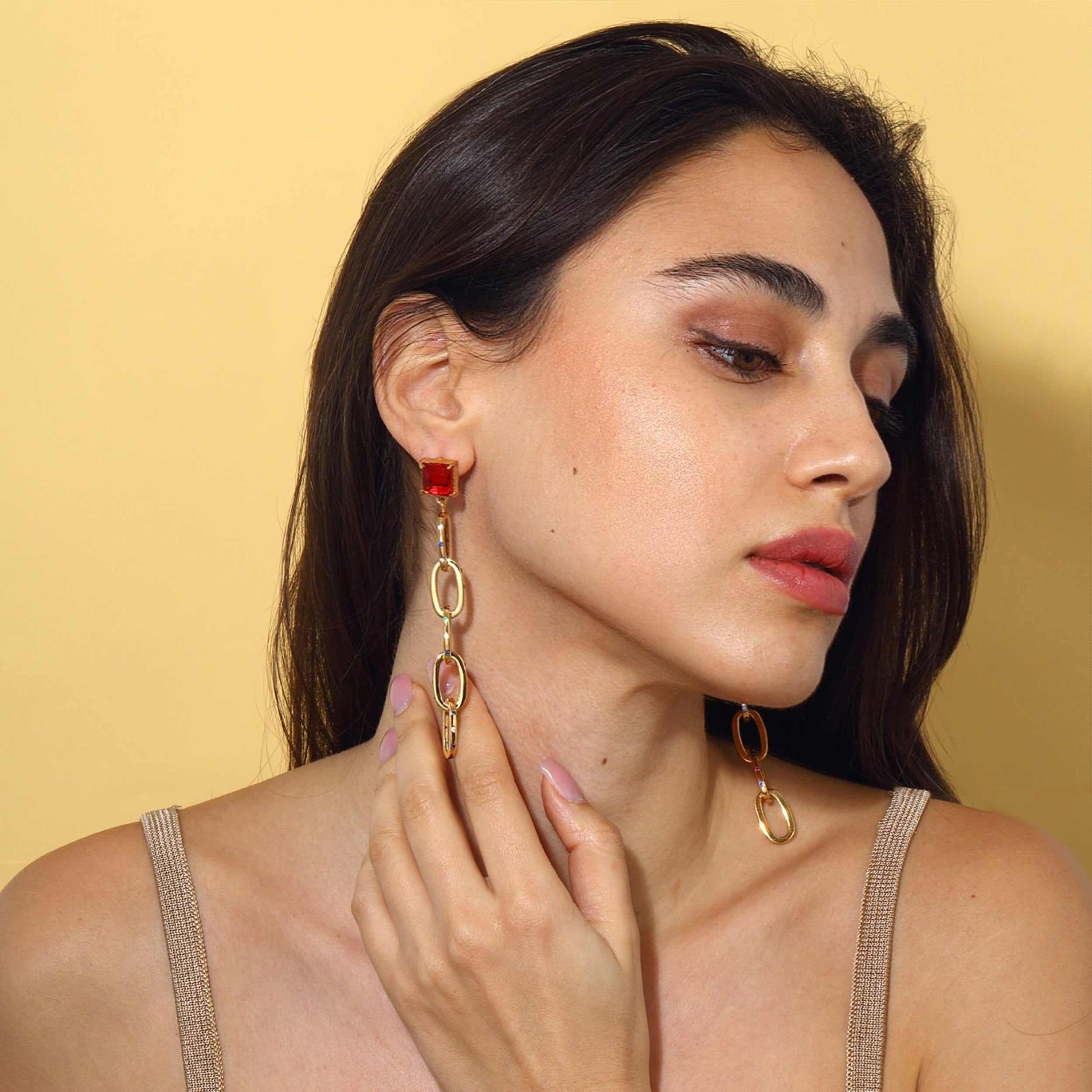 costume jewelry fashion jewelry swarovski chain earrings
