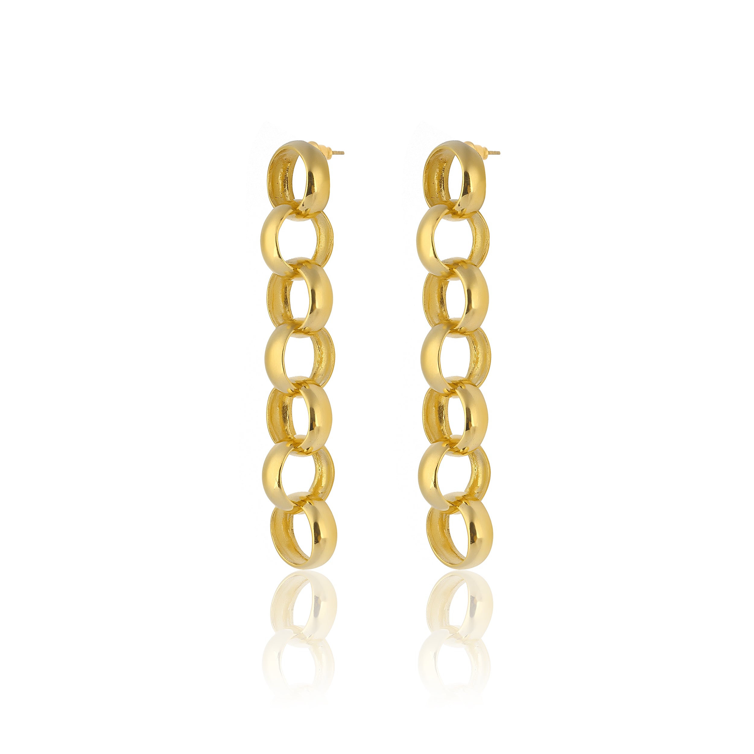 24K gold plated chain earrings statement jewelry