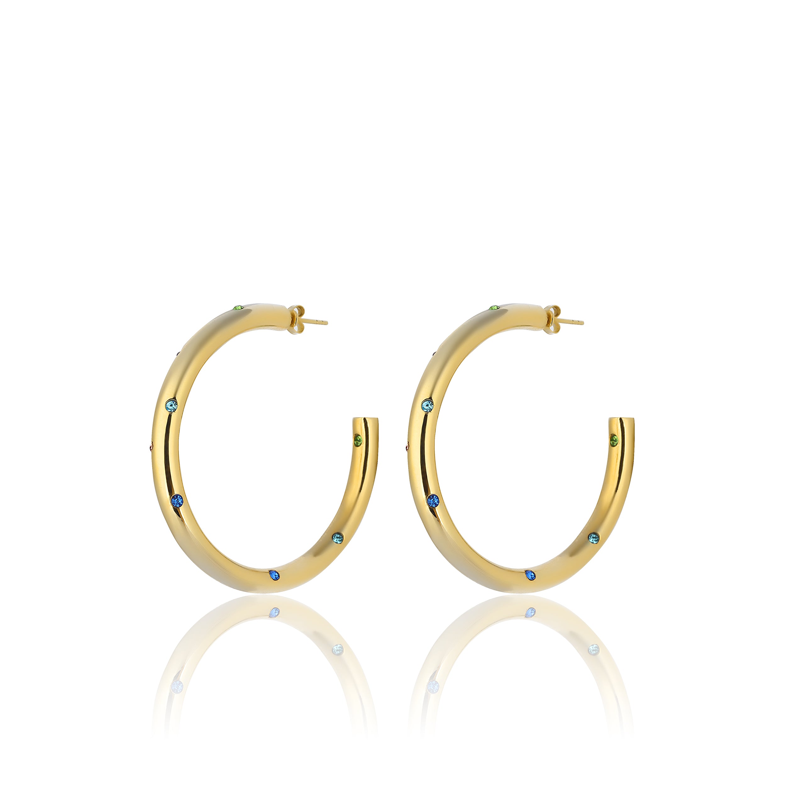 24K Gold plated hoop earrings costume jewelry