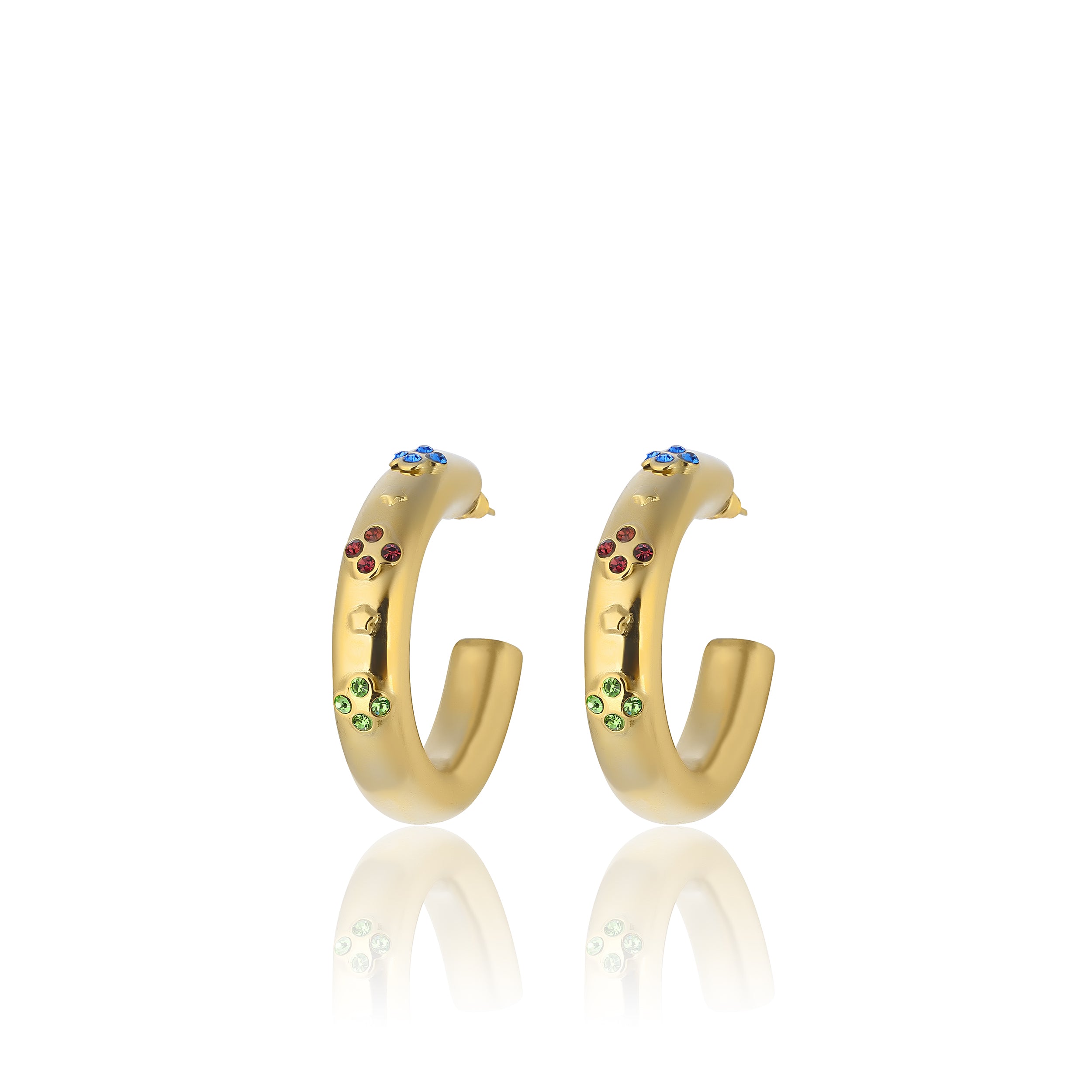 24K Gold plated hoop earrings costume jewelry