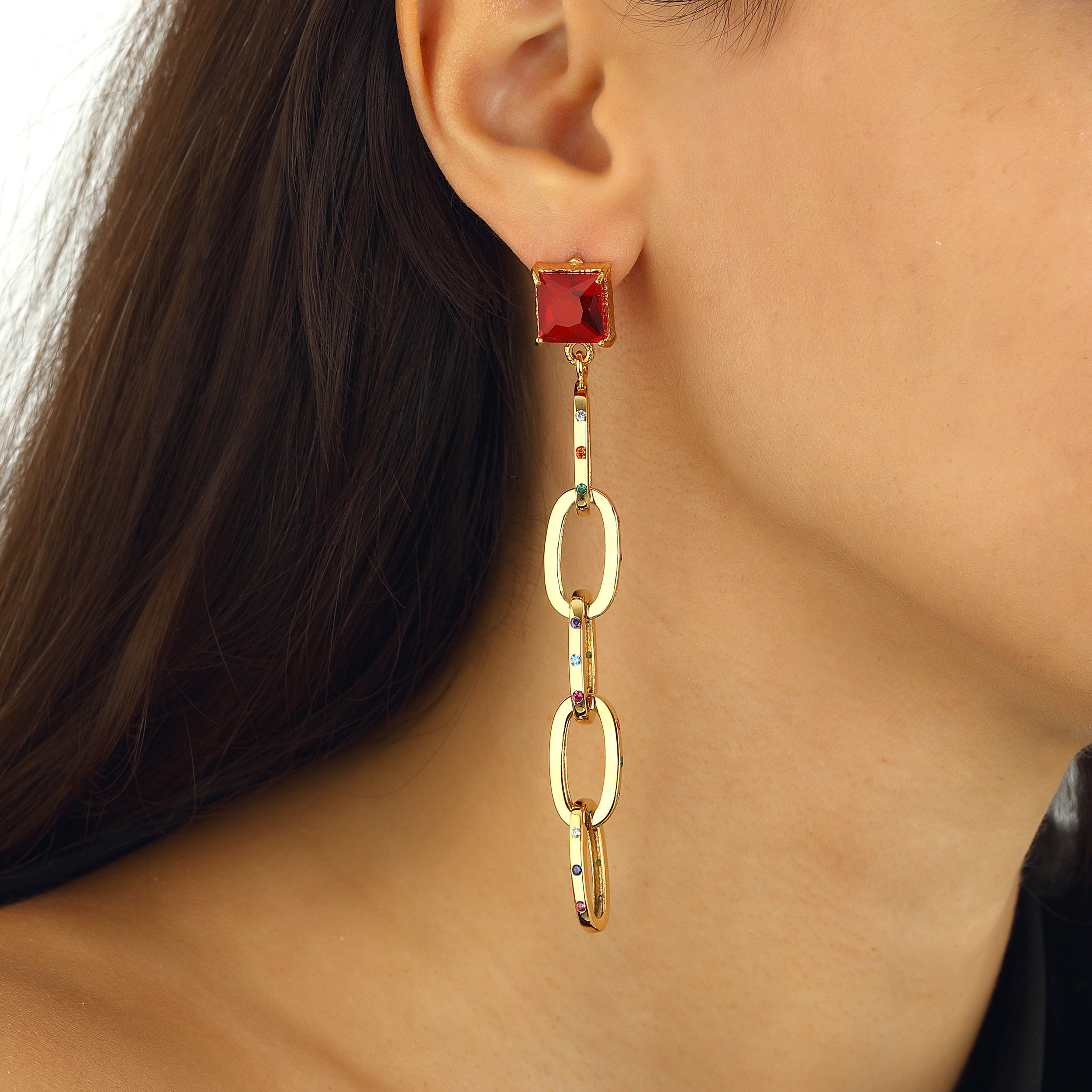 costume jewelry fashion jewelry swarovski chain earrings