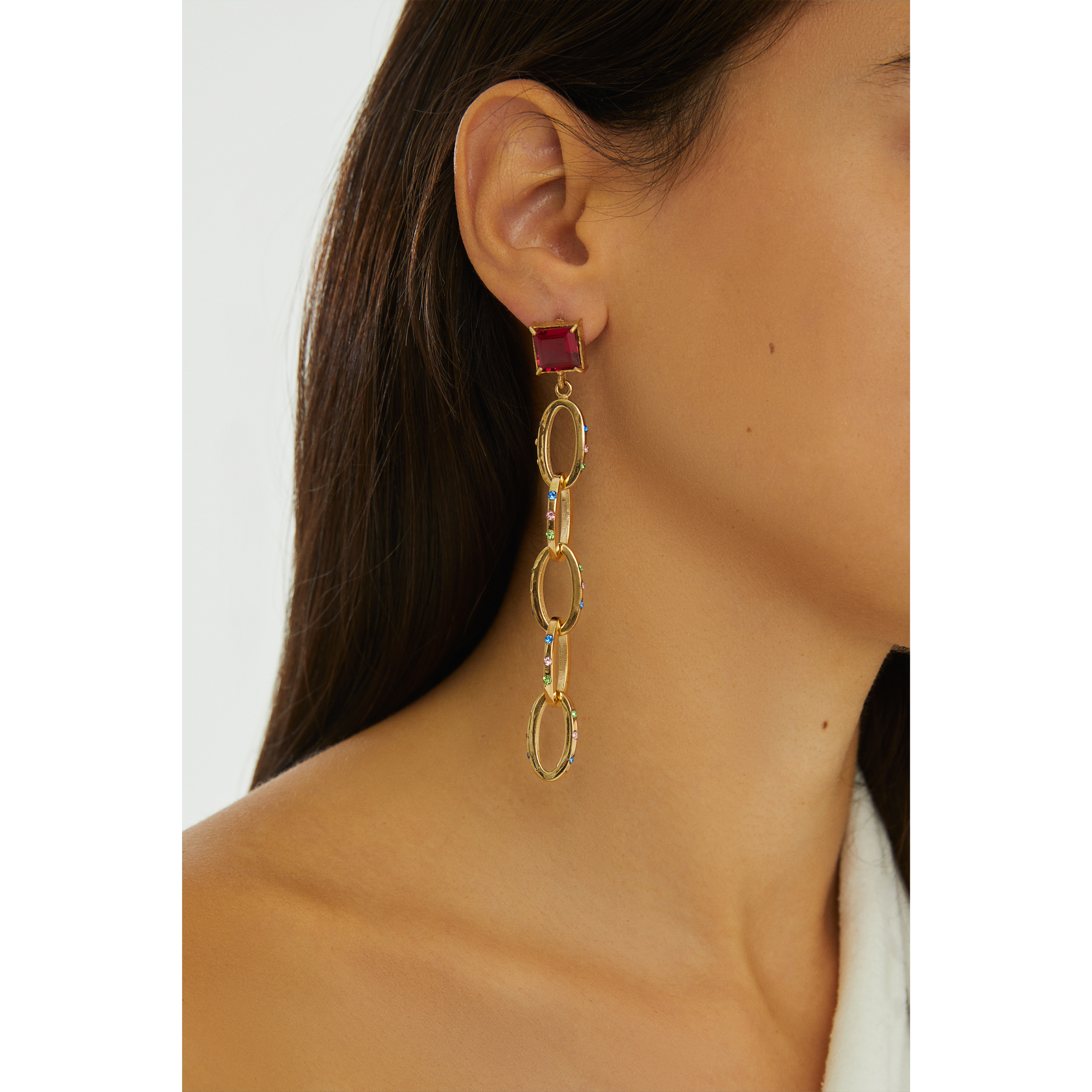 costume jewelry fashion jewelry swarovski chain earrings