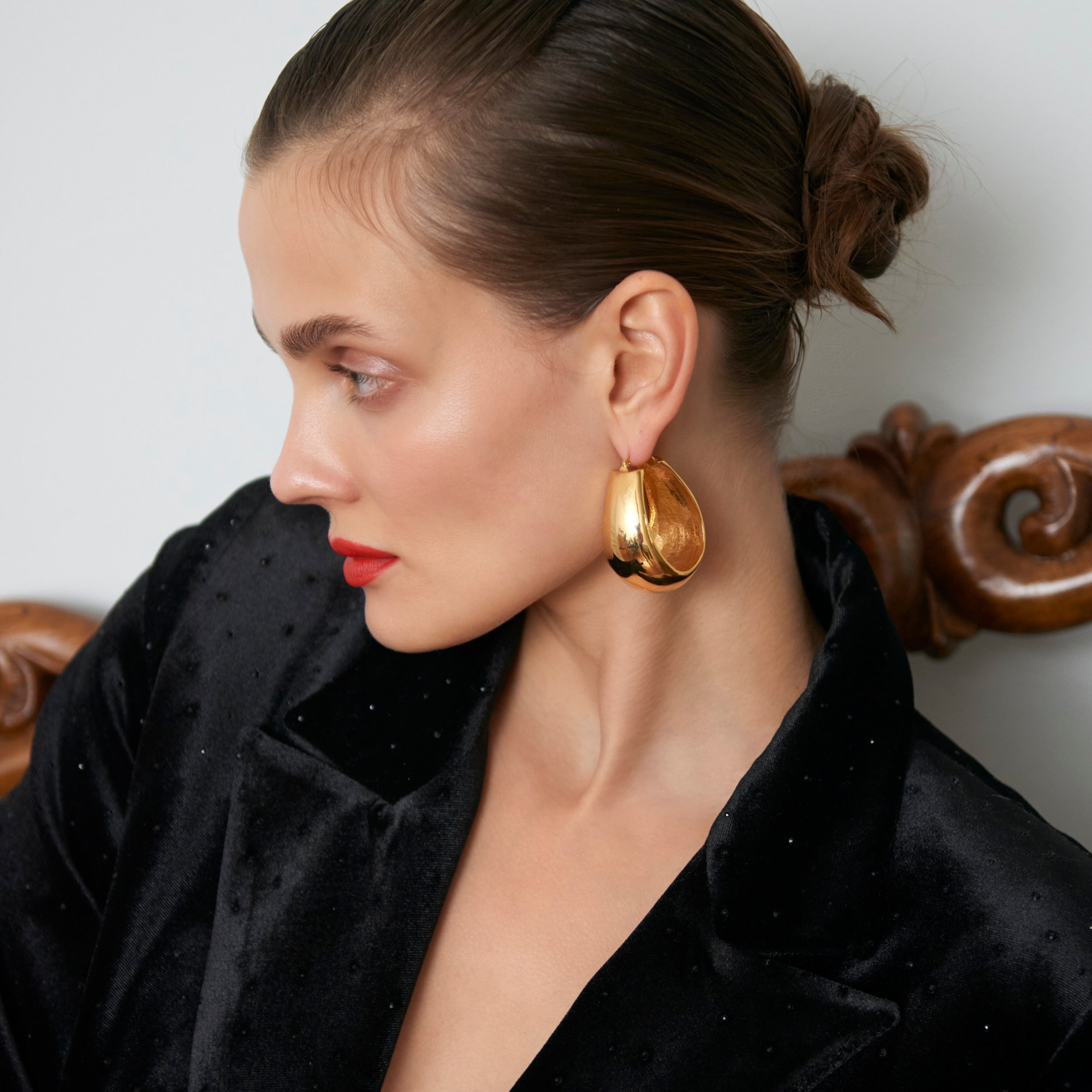 24K Gold plated hoop earrings costume jewelry