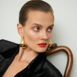 24K Gold plated hoop earrings costume jewelry