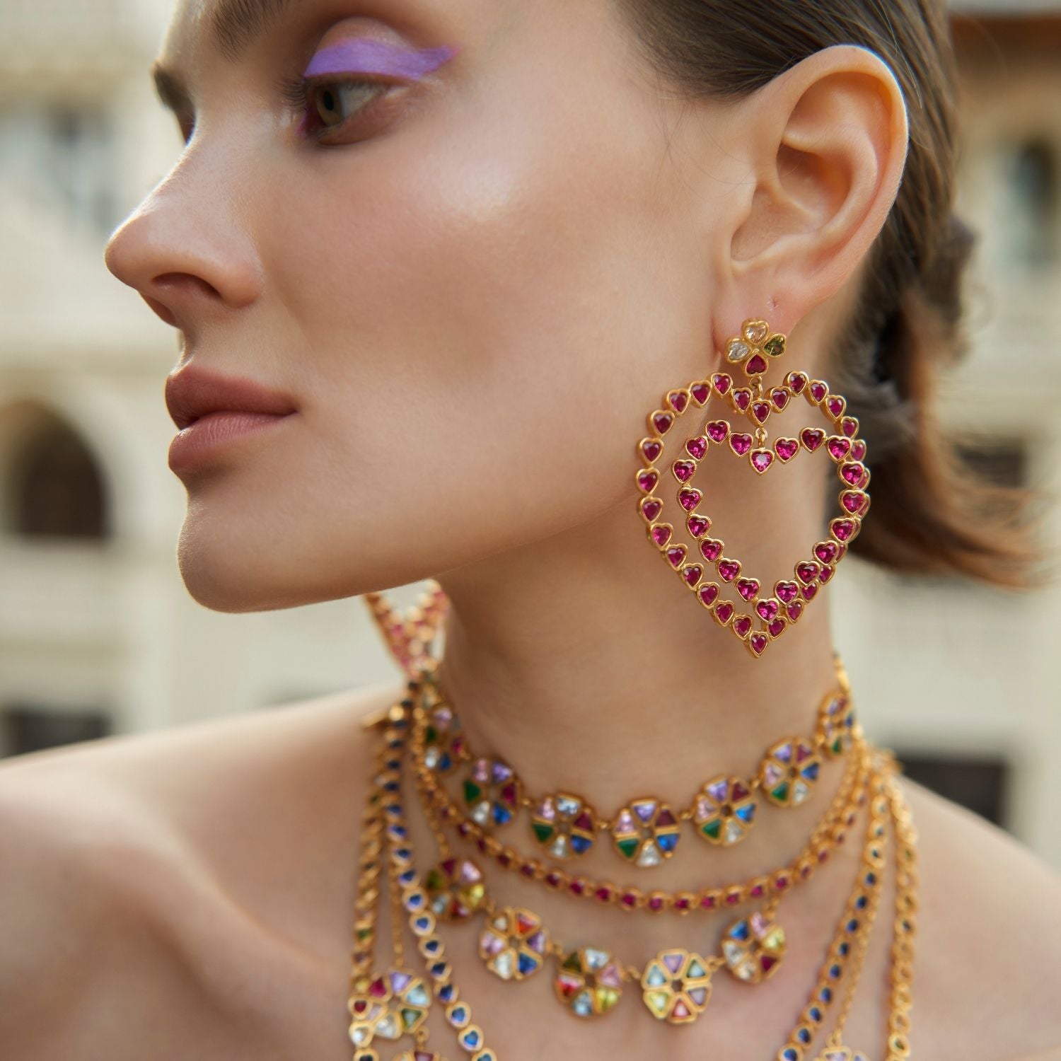 Follow Your Heart Earrings - Vibrant Pink