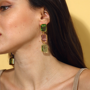 crystal stone swarovski drop earrings