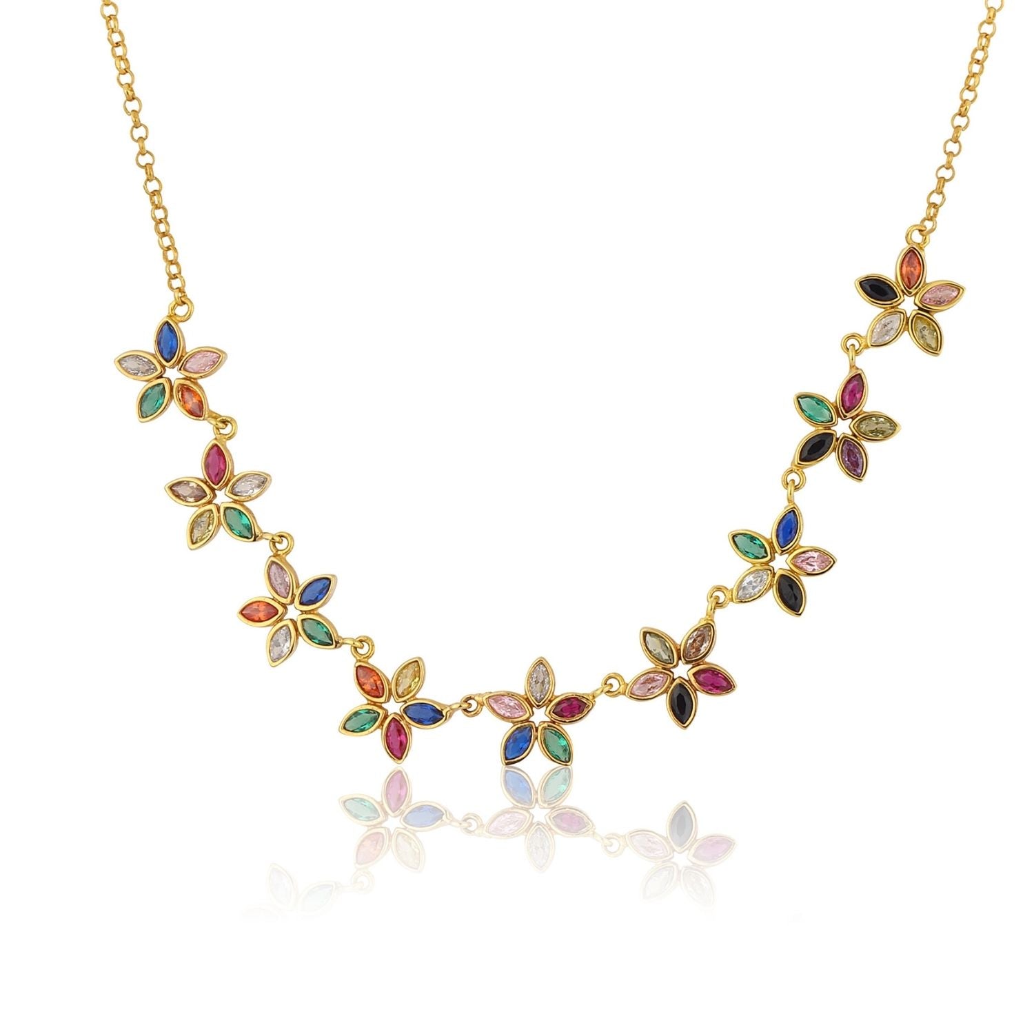 crystal stone necklace colorful