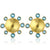 aquamarine swarovksi stone gold plated statement earrings