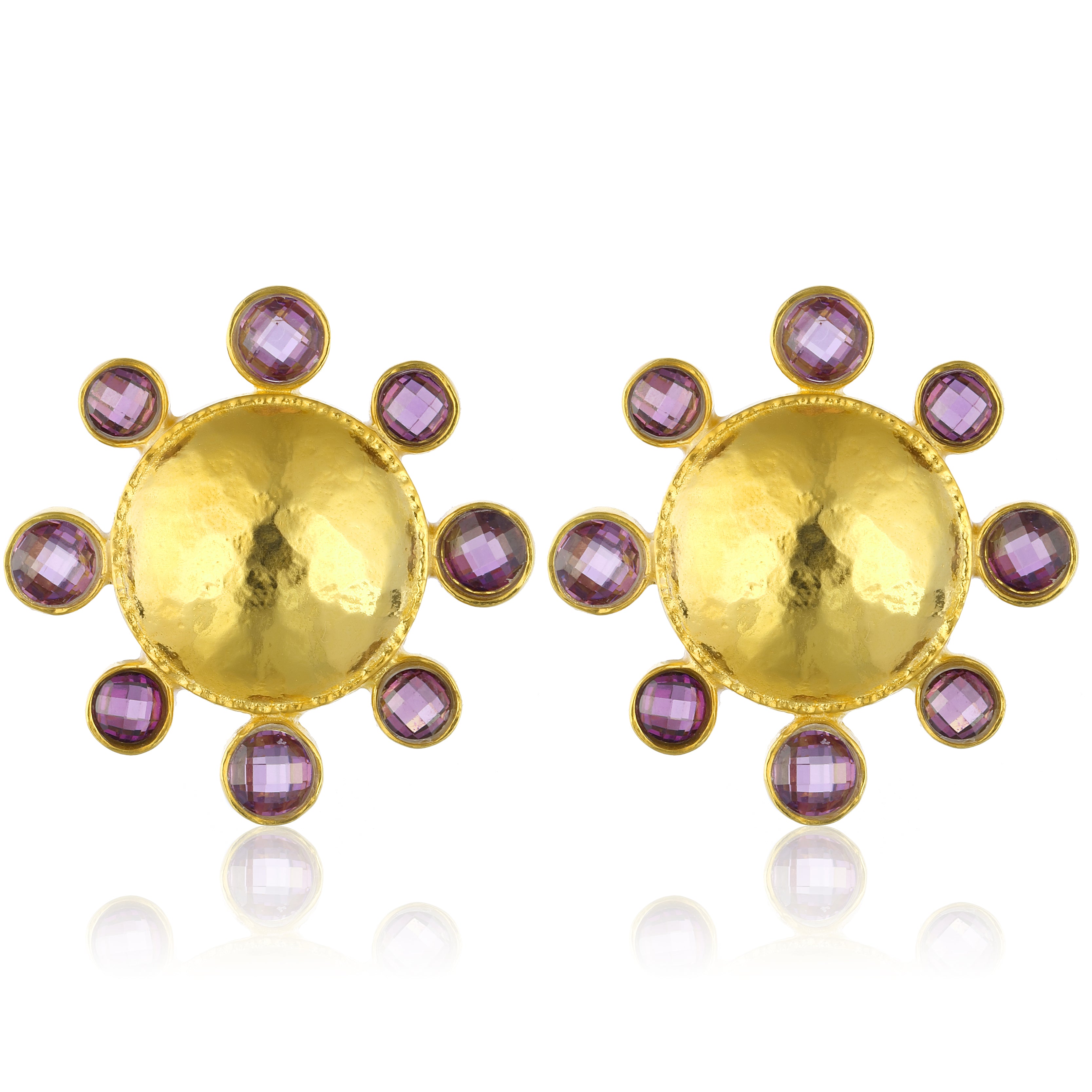 swarovksi stone gold plated statement earrings