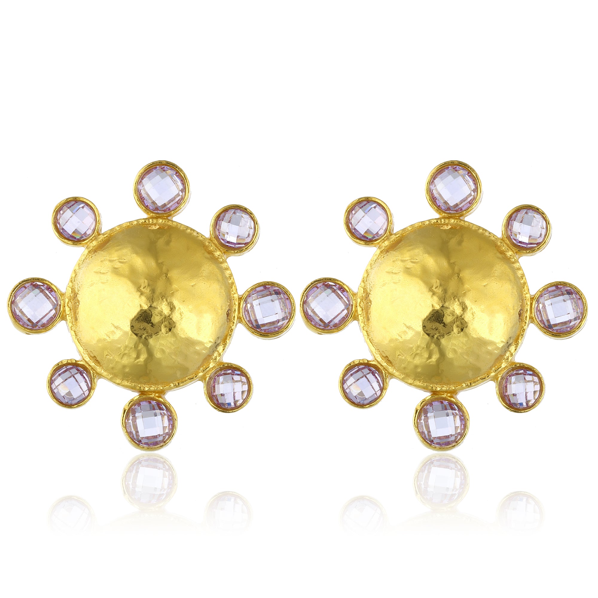 swarovksi stone gold plated statement earrings