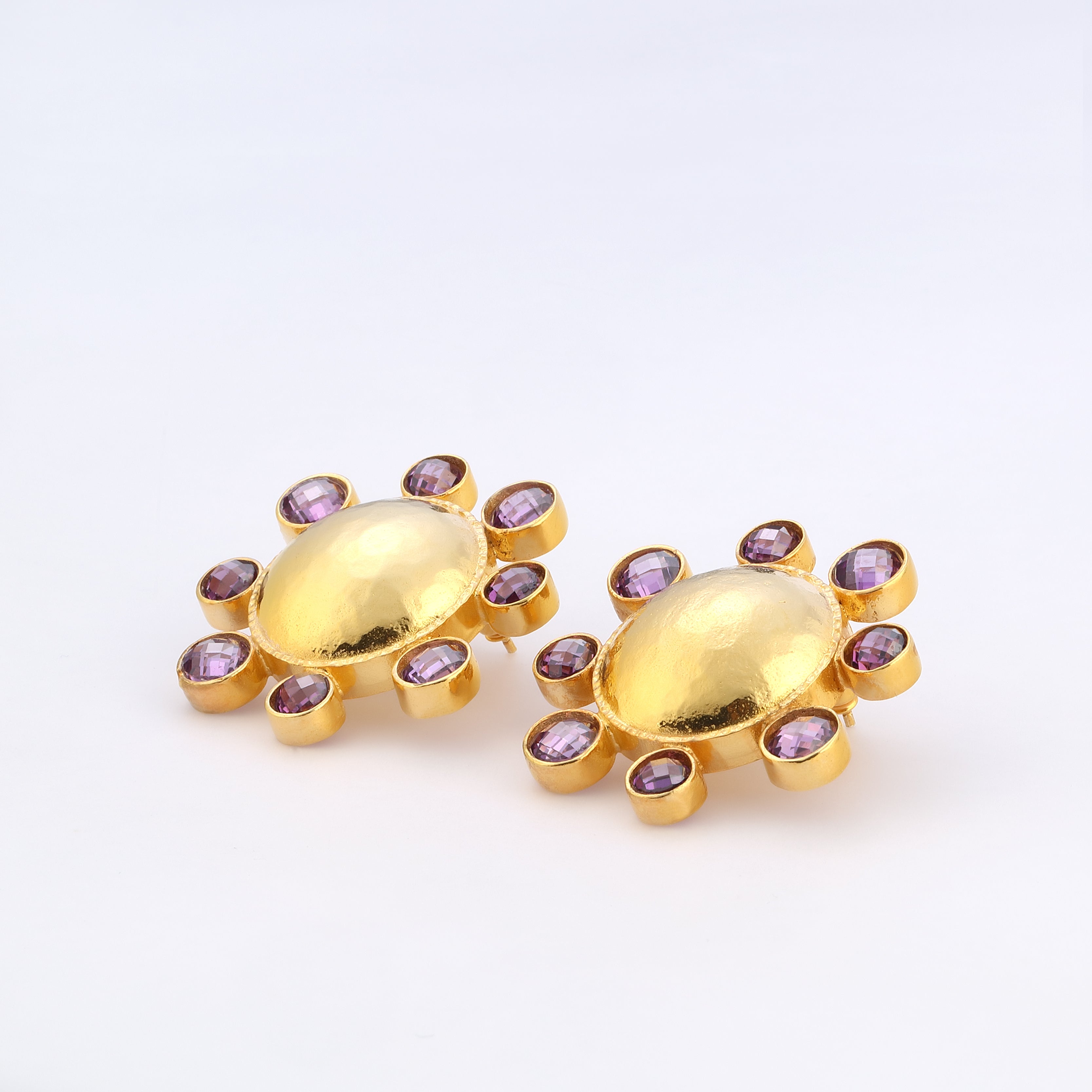 swarovksi stone gold plated statement earrings