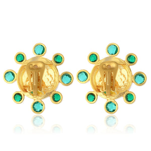 swarovksi stone gold plated statement earrings