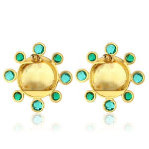 swarovksi stone gold plated statement earrings