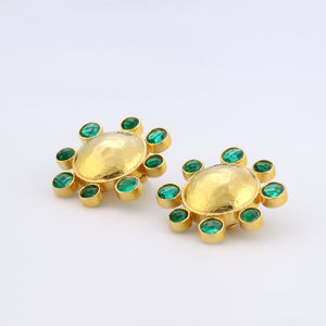 swarovksi stone gold plated statement earrings