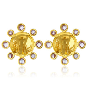 swarovksi stone gold plated statement earrings