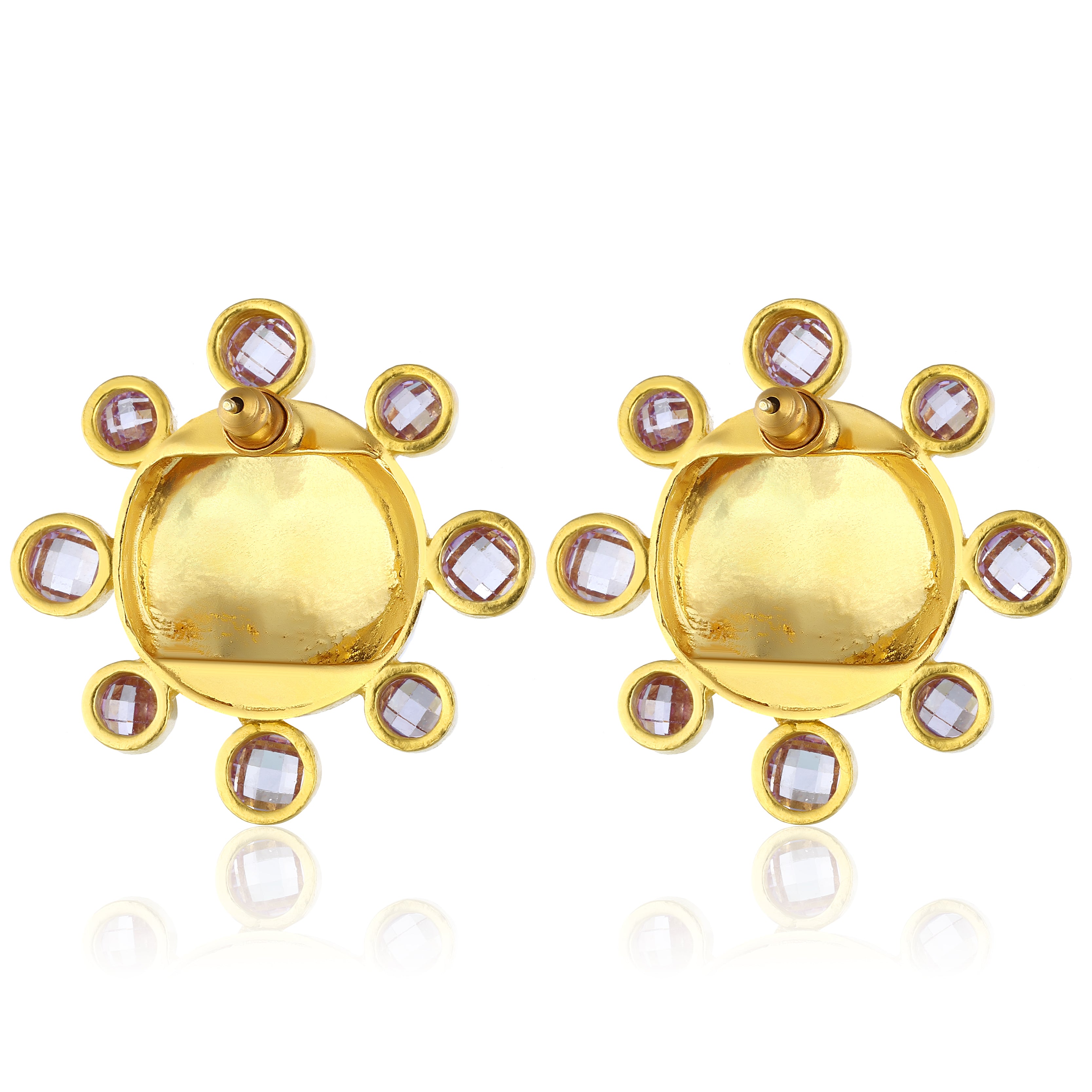 swarovksi stone gold plated statement earrings