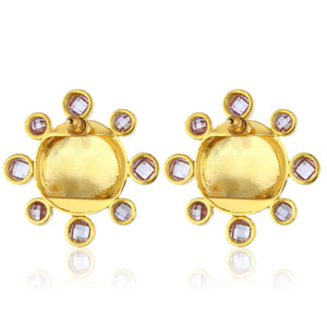 swarovksi stone gold plated statement earrings