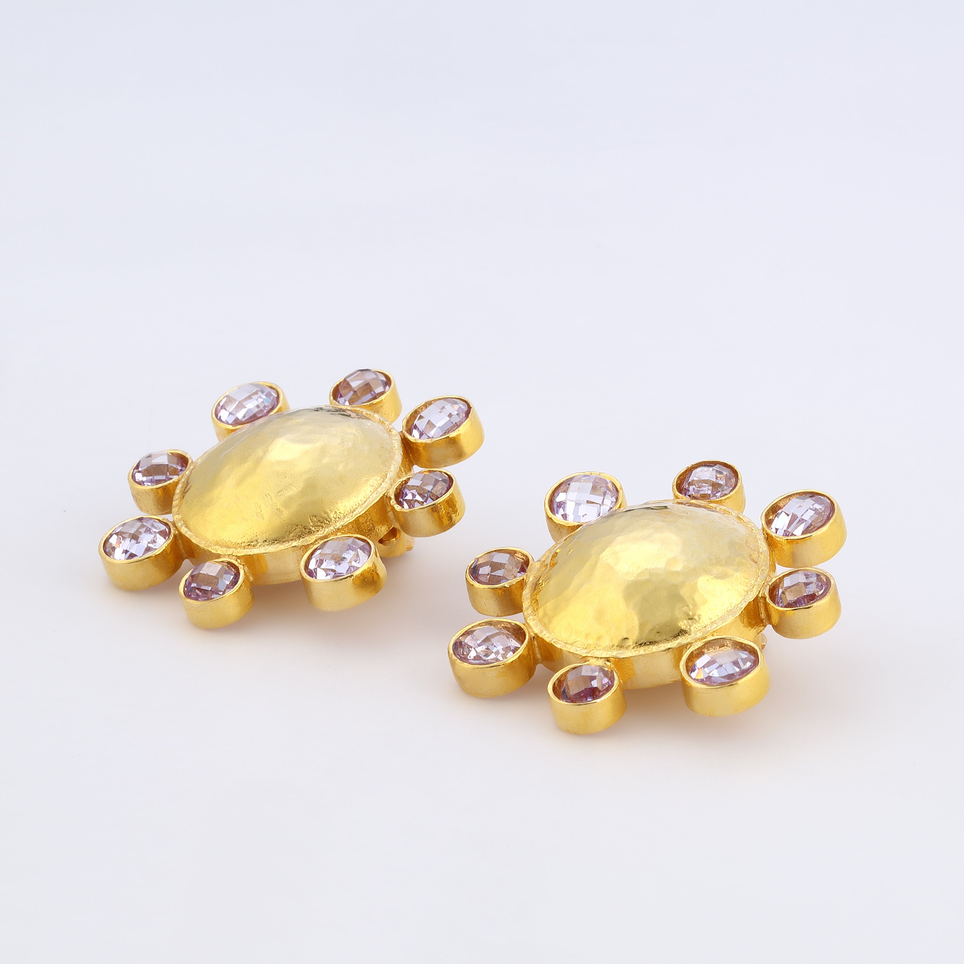 swarovksi stone gold plated statement earrings