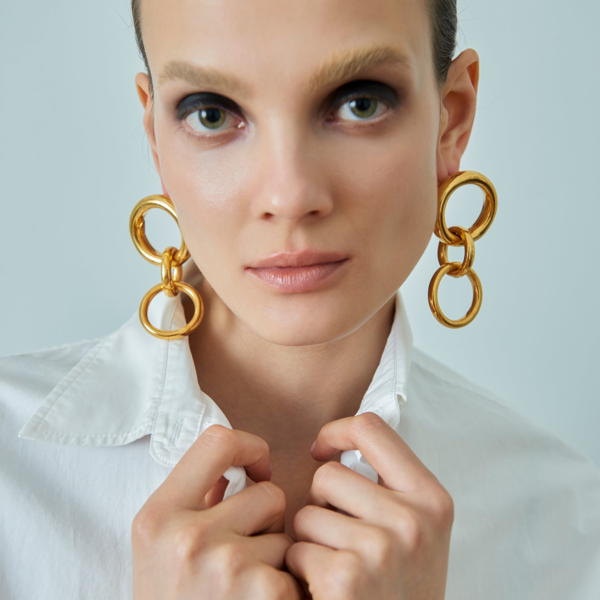 24K gold plated earrings statement jewelry