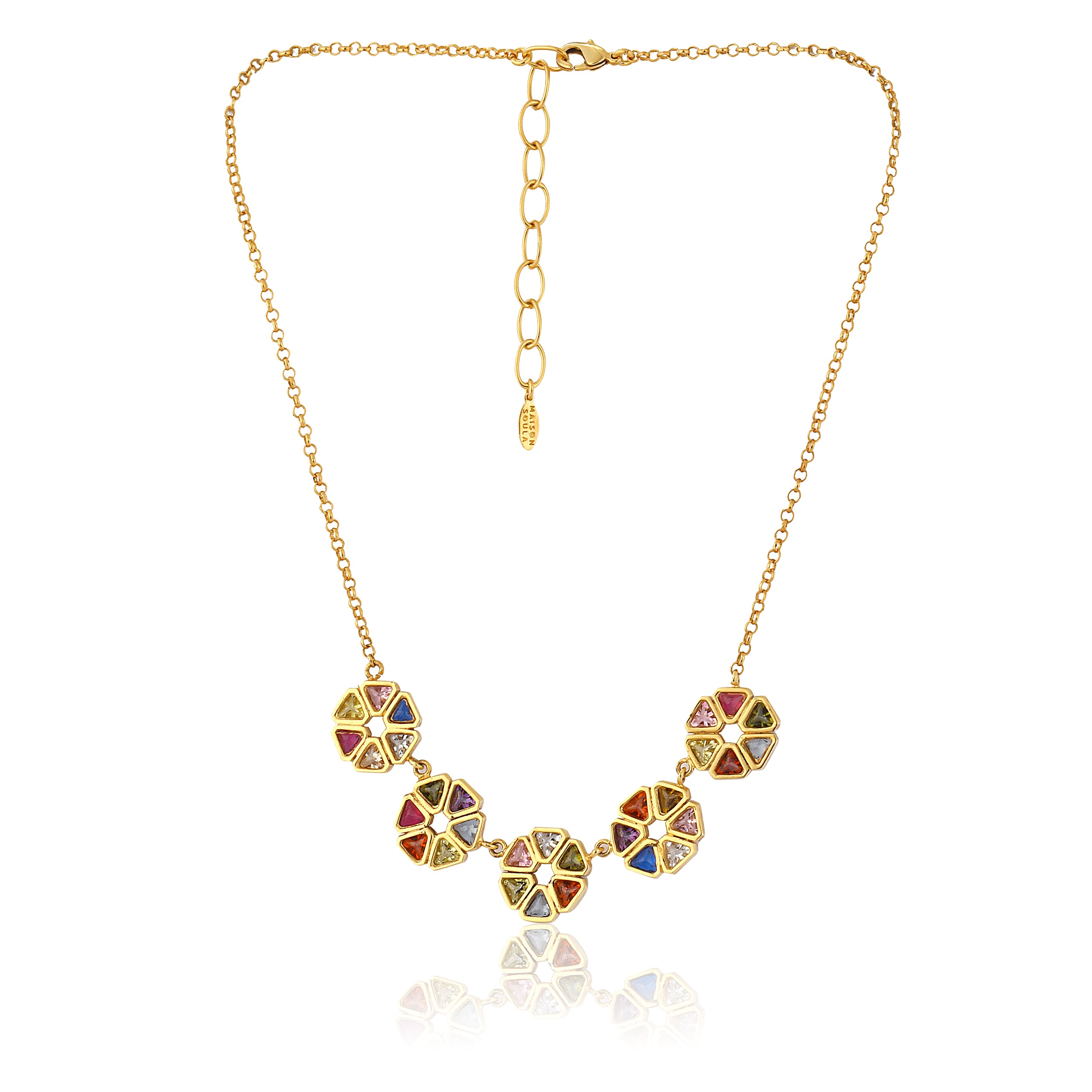crystal stone necklace colorful