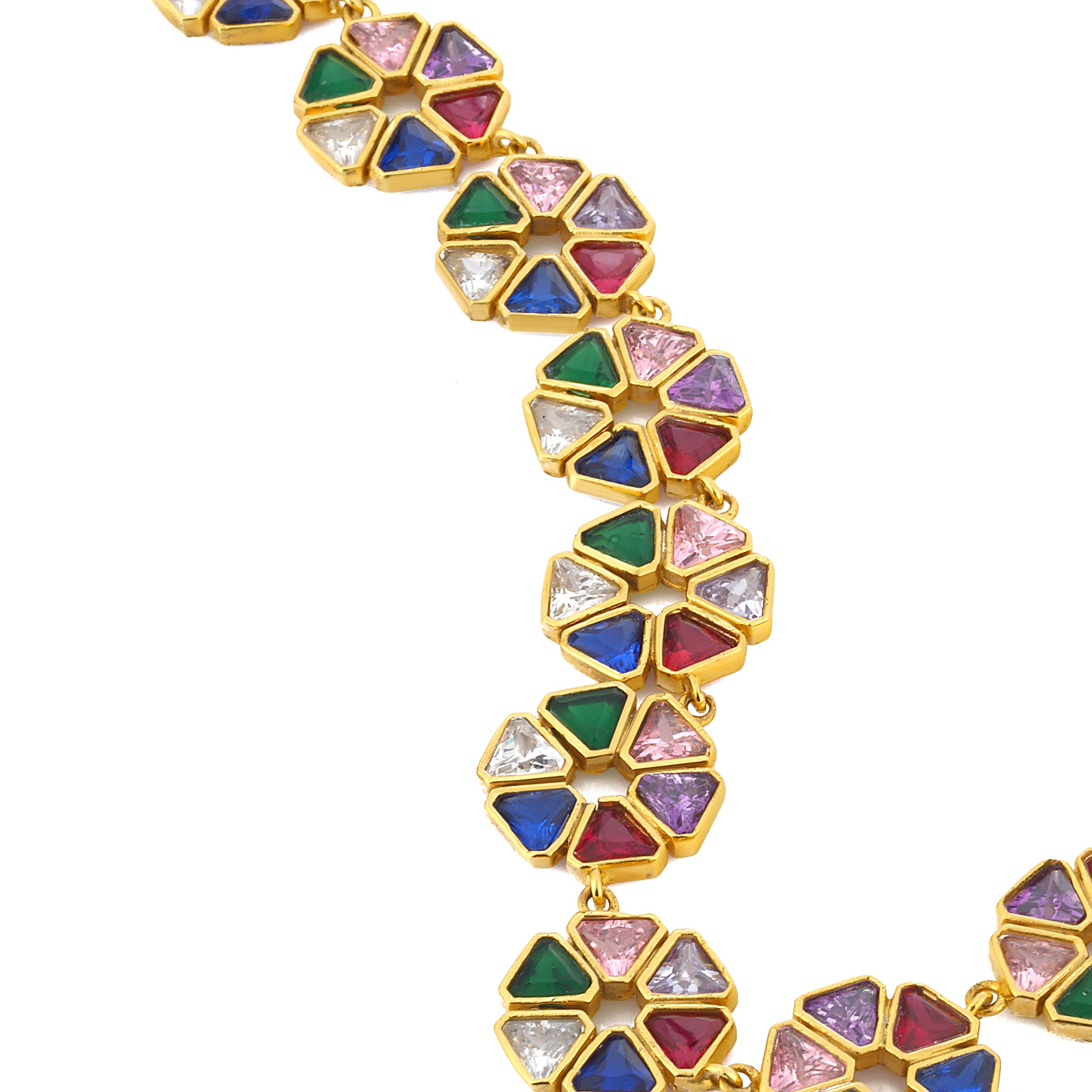 crystal stone necklace colorful