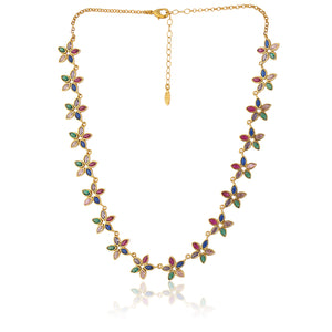 crystal stone necklace colorful