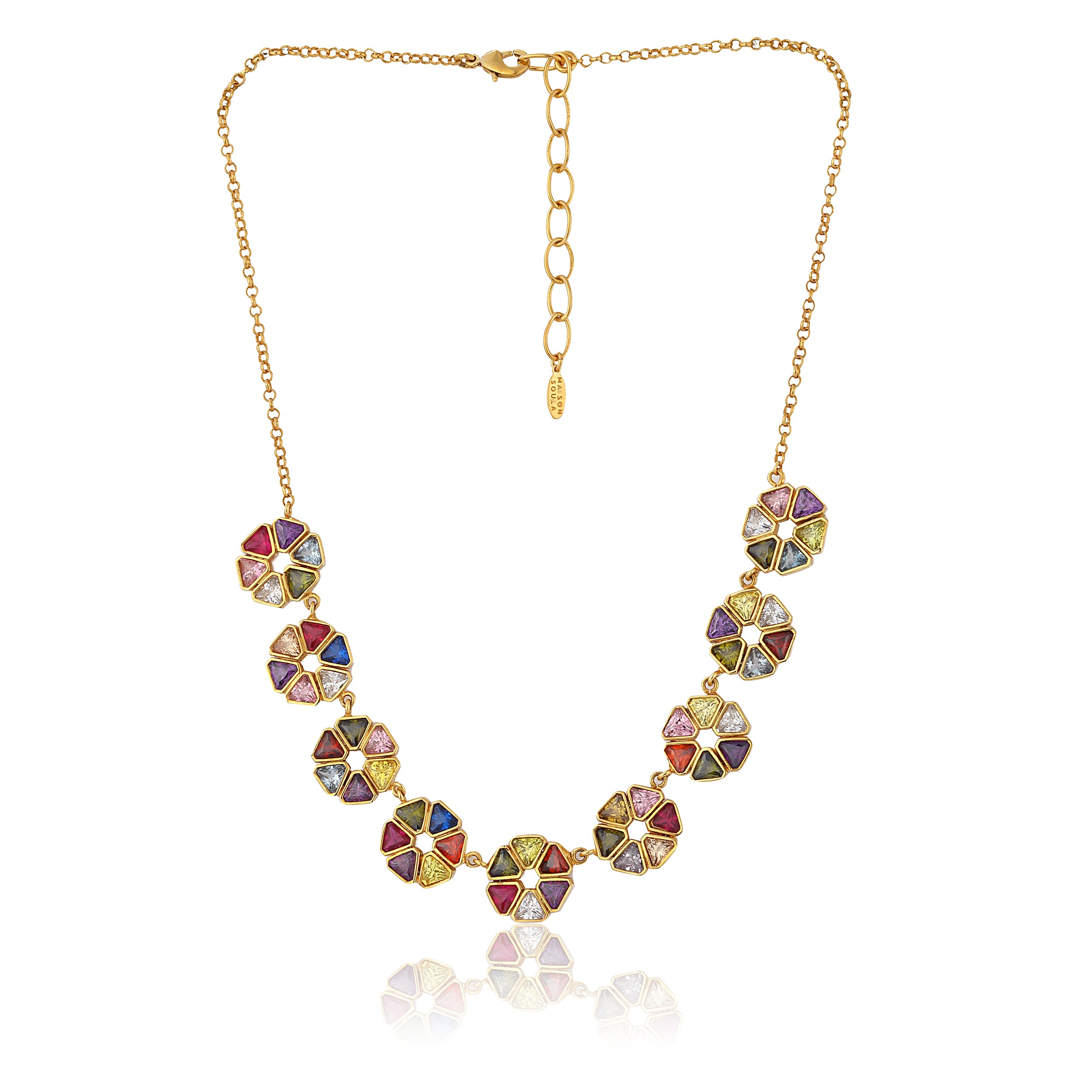 crystal stone necklace colorful