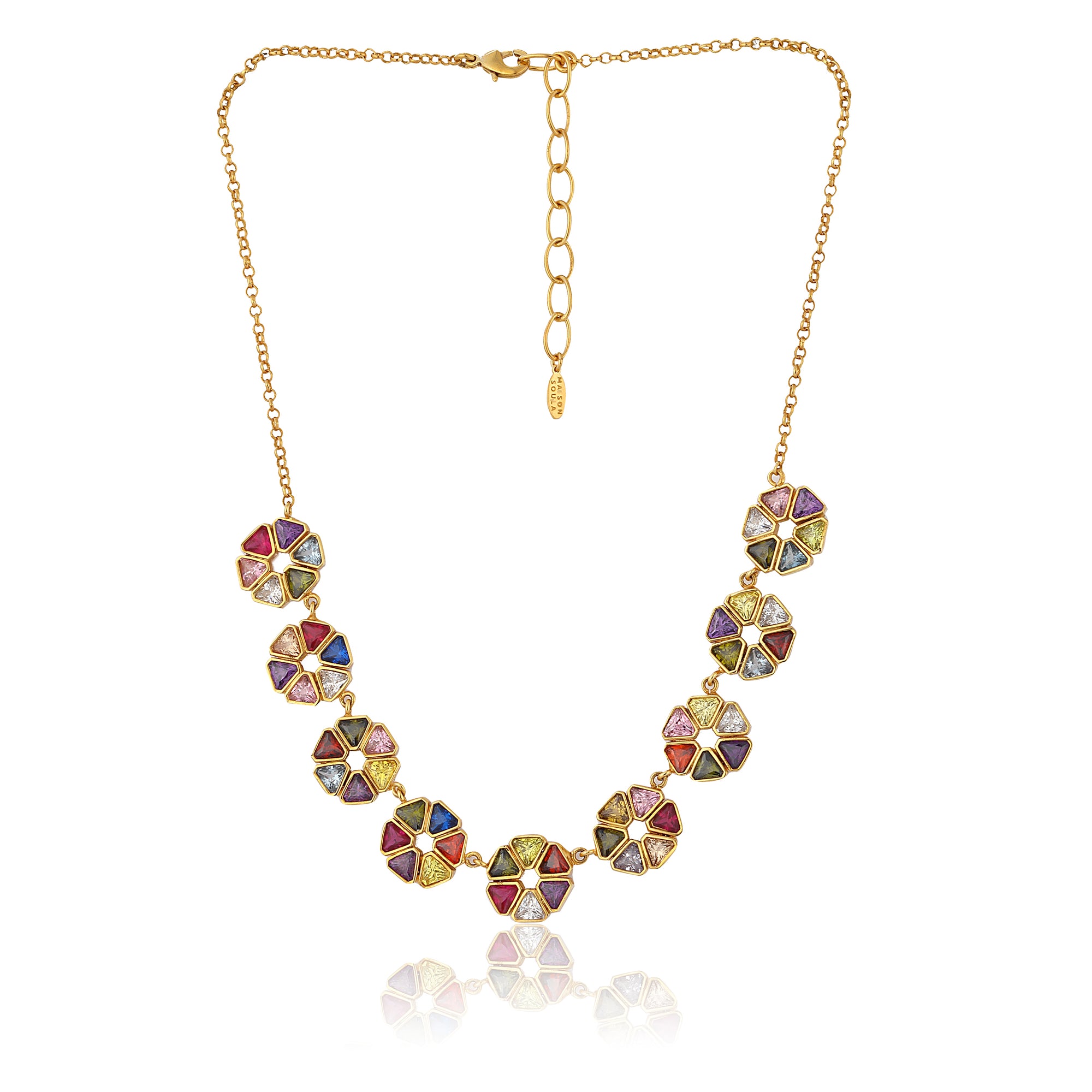 crystal stone necklace colorful 