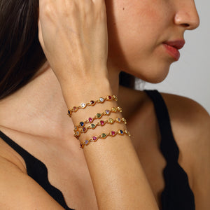 colorful swarovski tennis bracelet heart bracelets