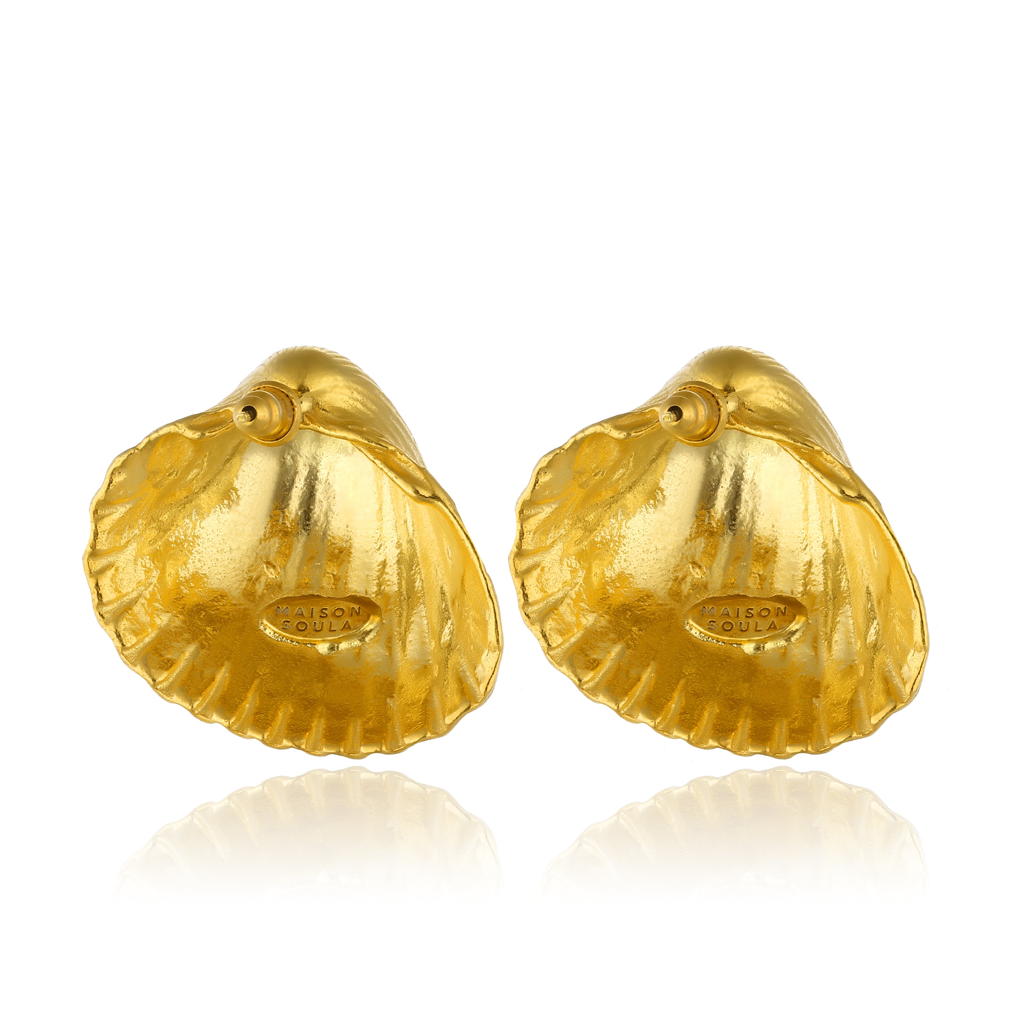 seashell gold earrings