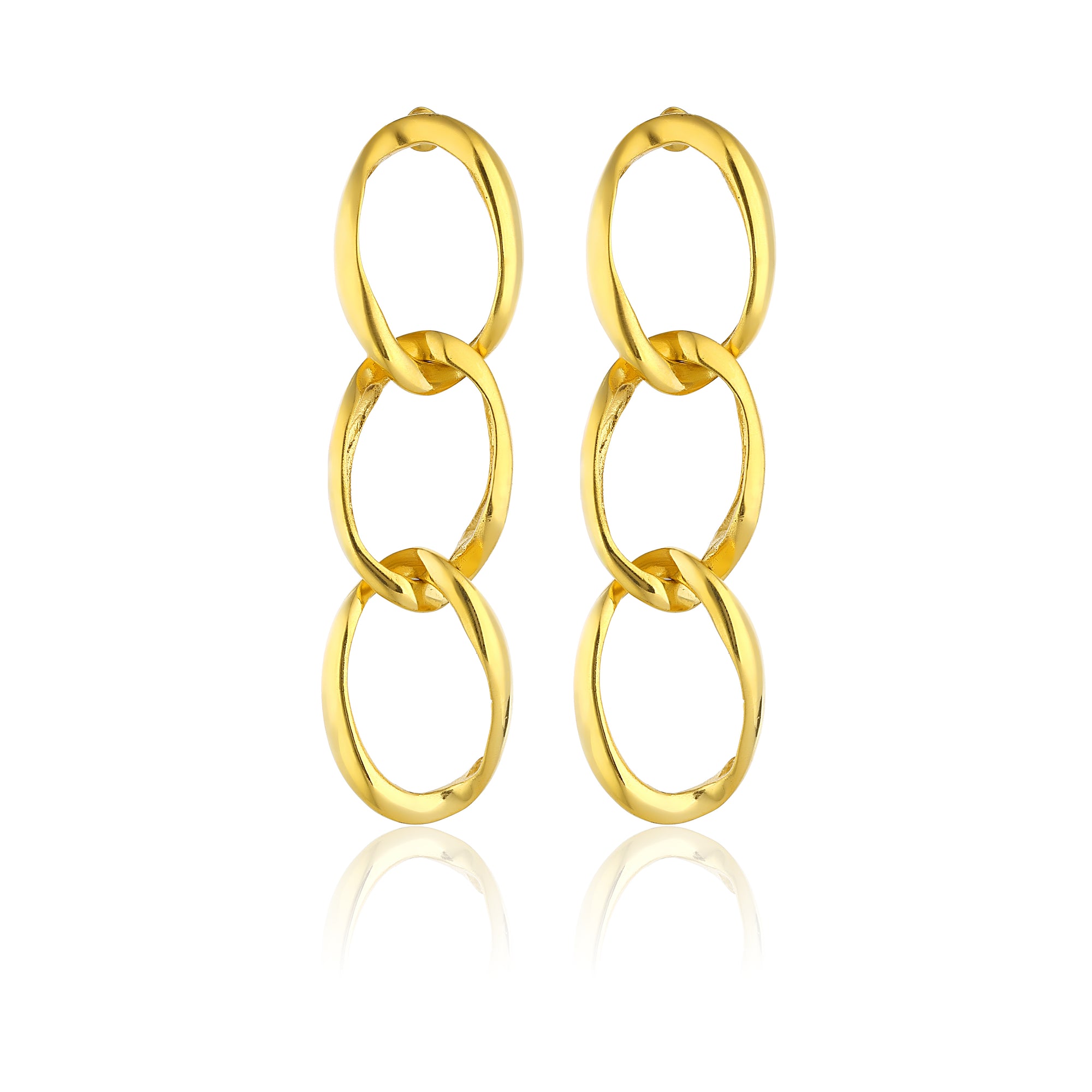 24K gold plated chain earrings