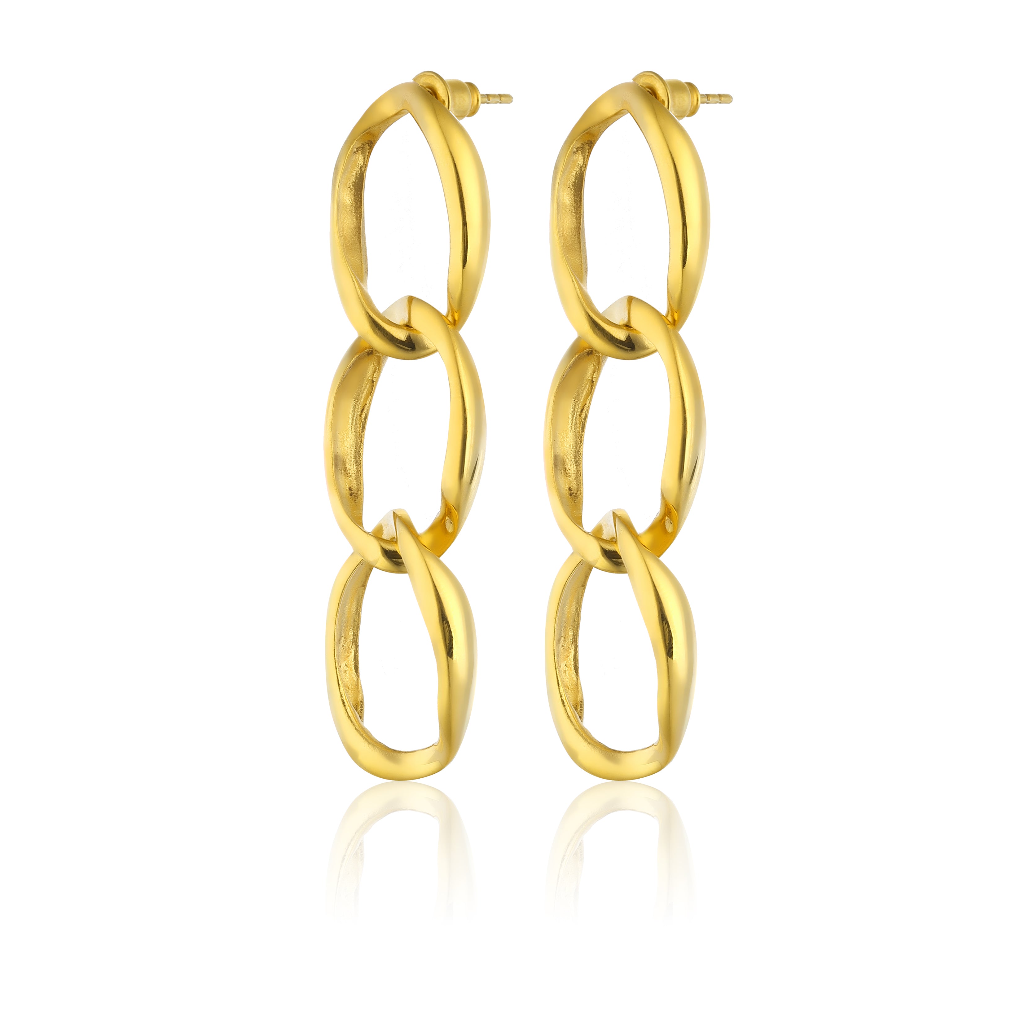 24K gold plated chain earrings