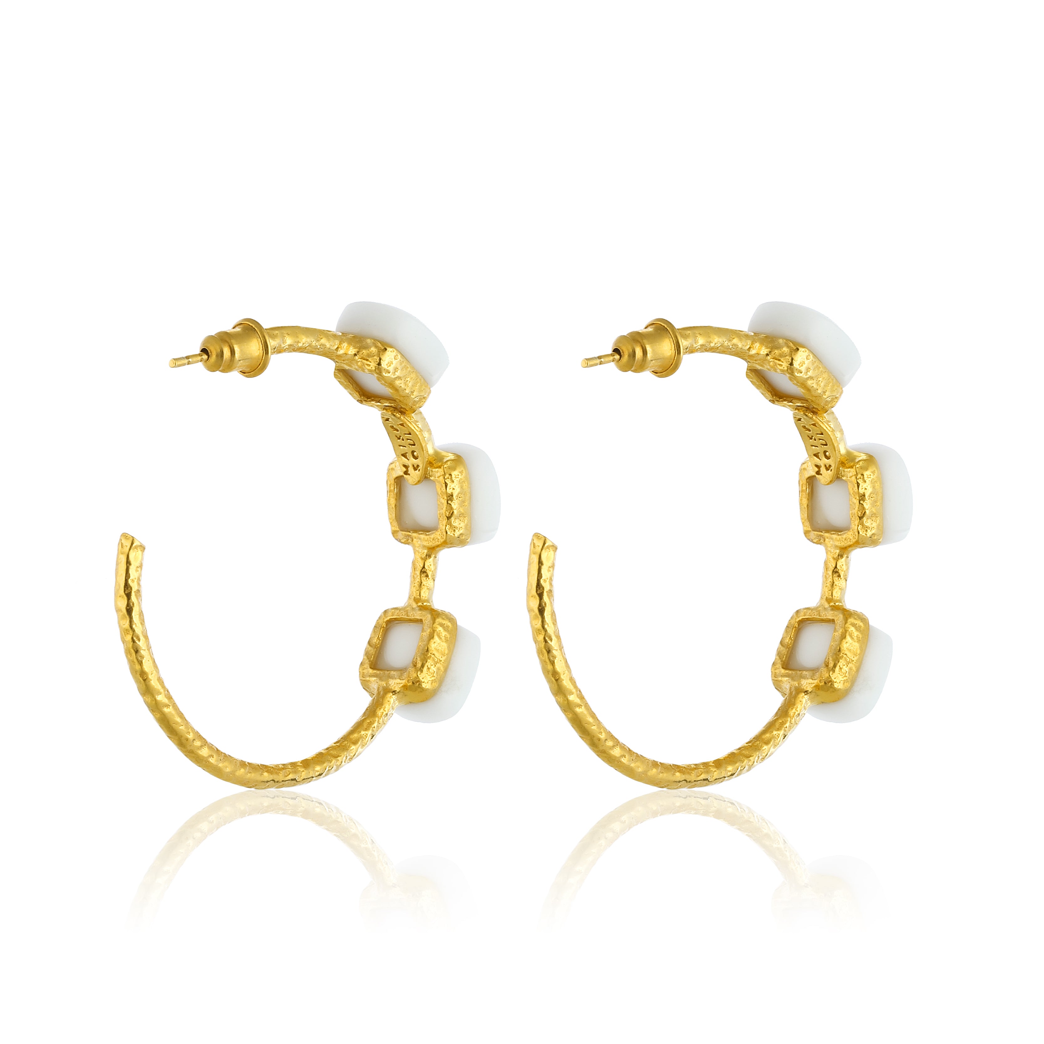 handracfted jewelry colorful stones hoop earrings