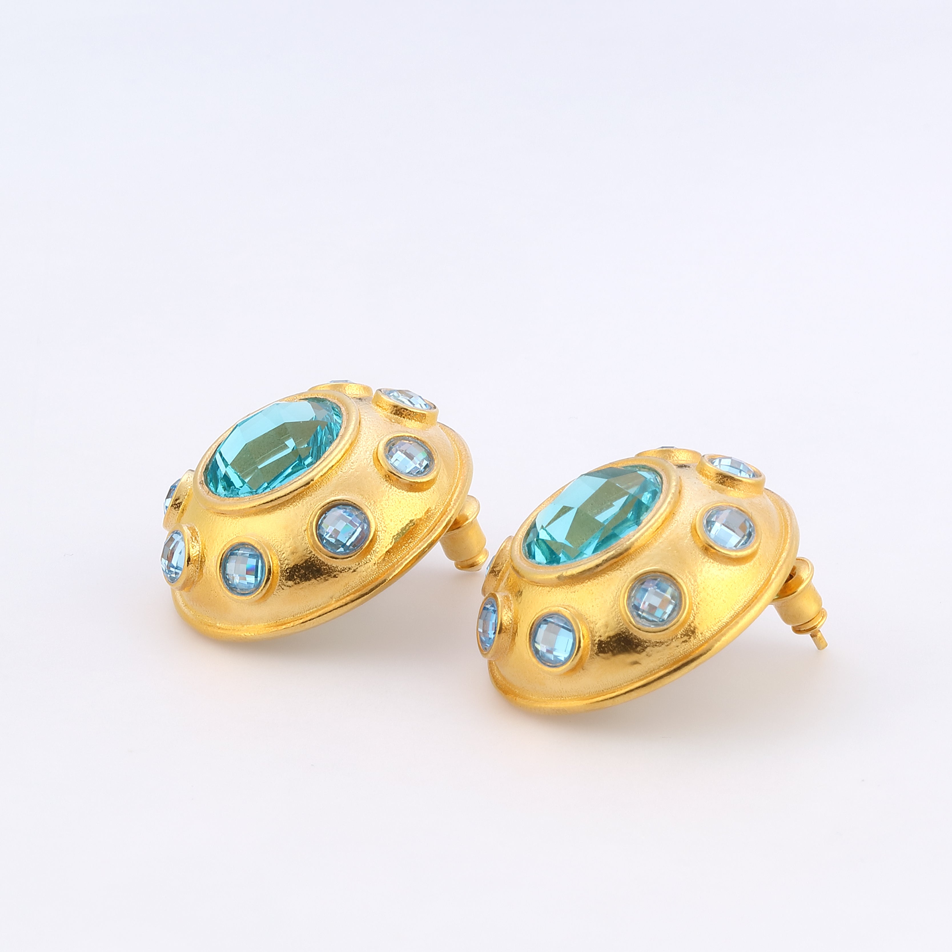 swarovski stone colorful crystal vintage earrings