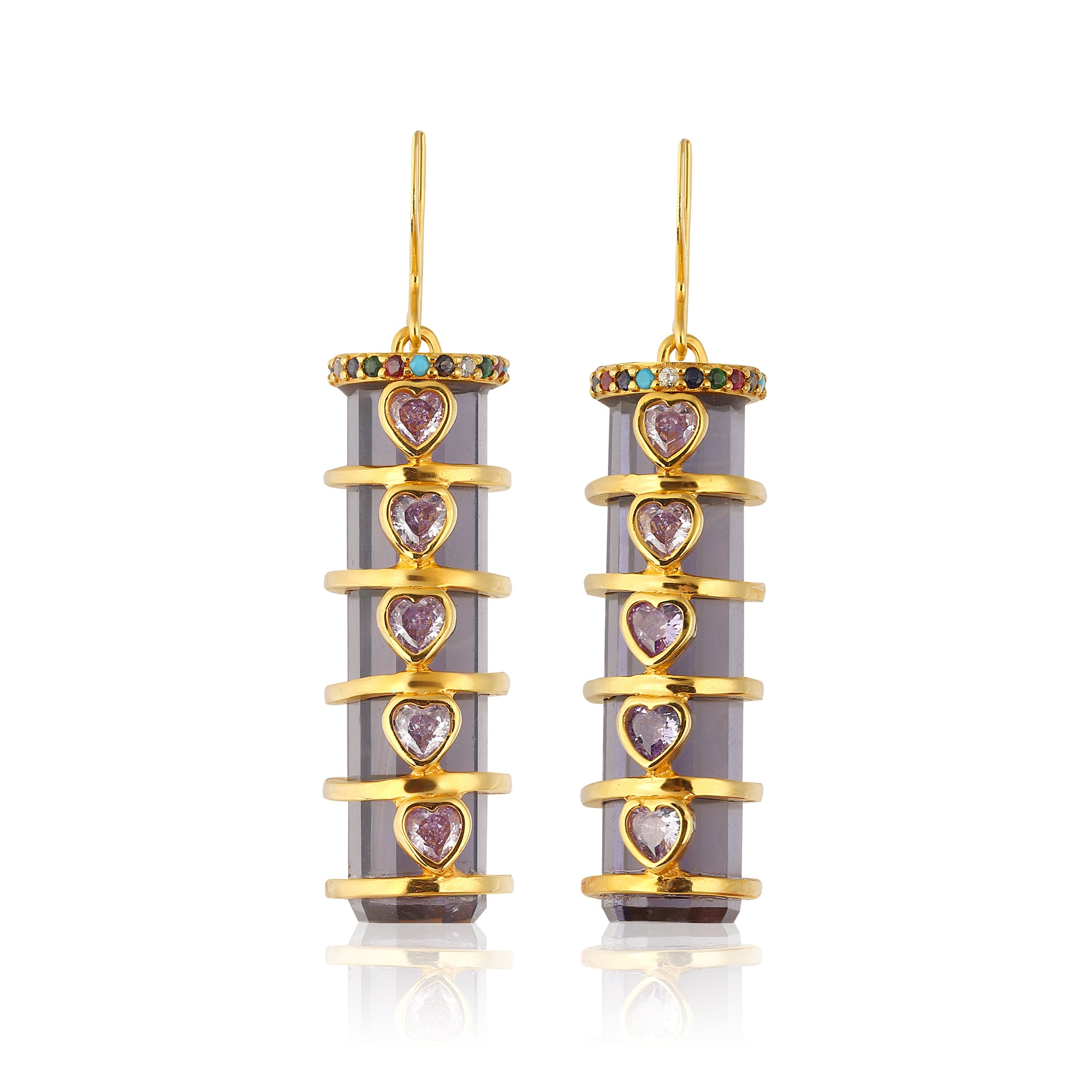 swarovski crystal earrings with hearts