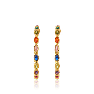 swarvoski crystal stones hoop earrings