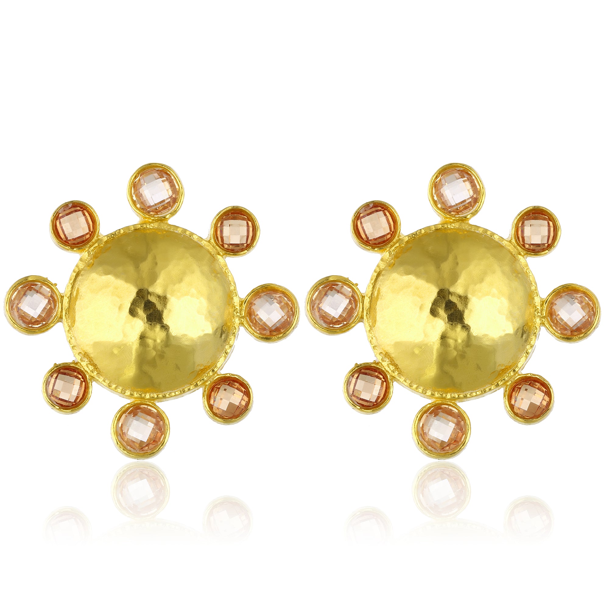 swarovksi stone gold plated statement earrings