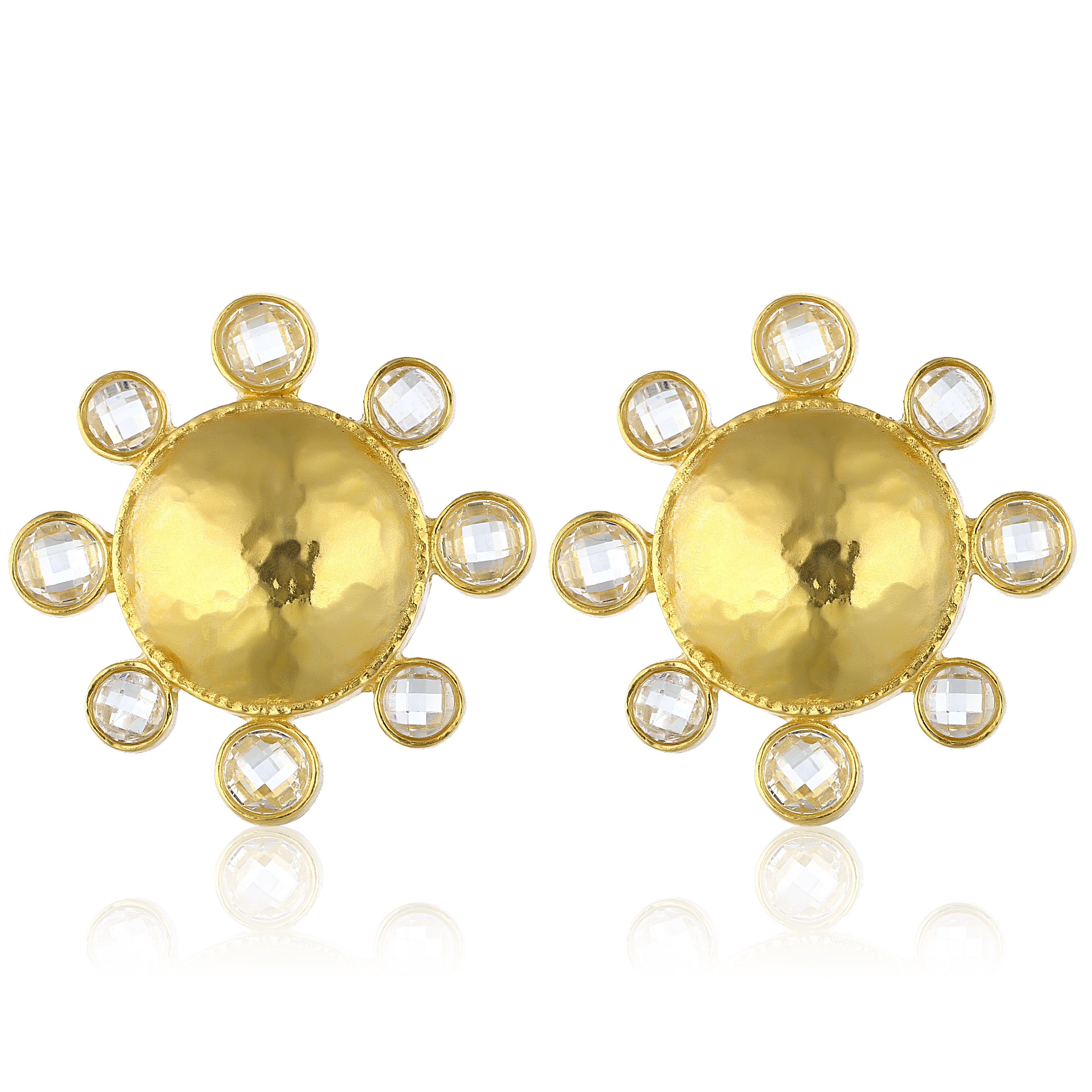 swarovksi stone gold plated statement earrings