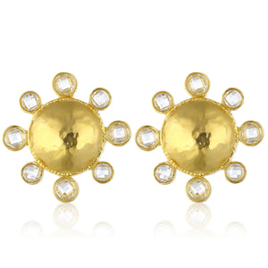 swarovksi stone gold plated statement earrings