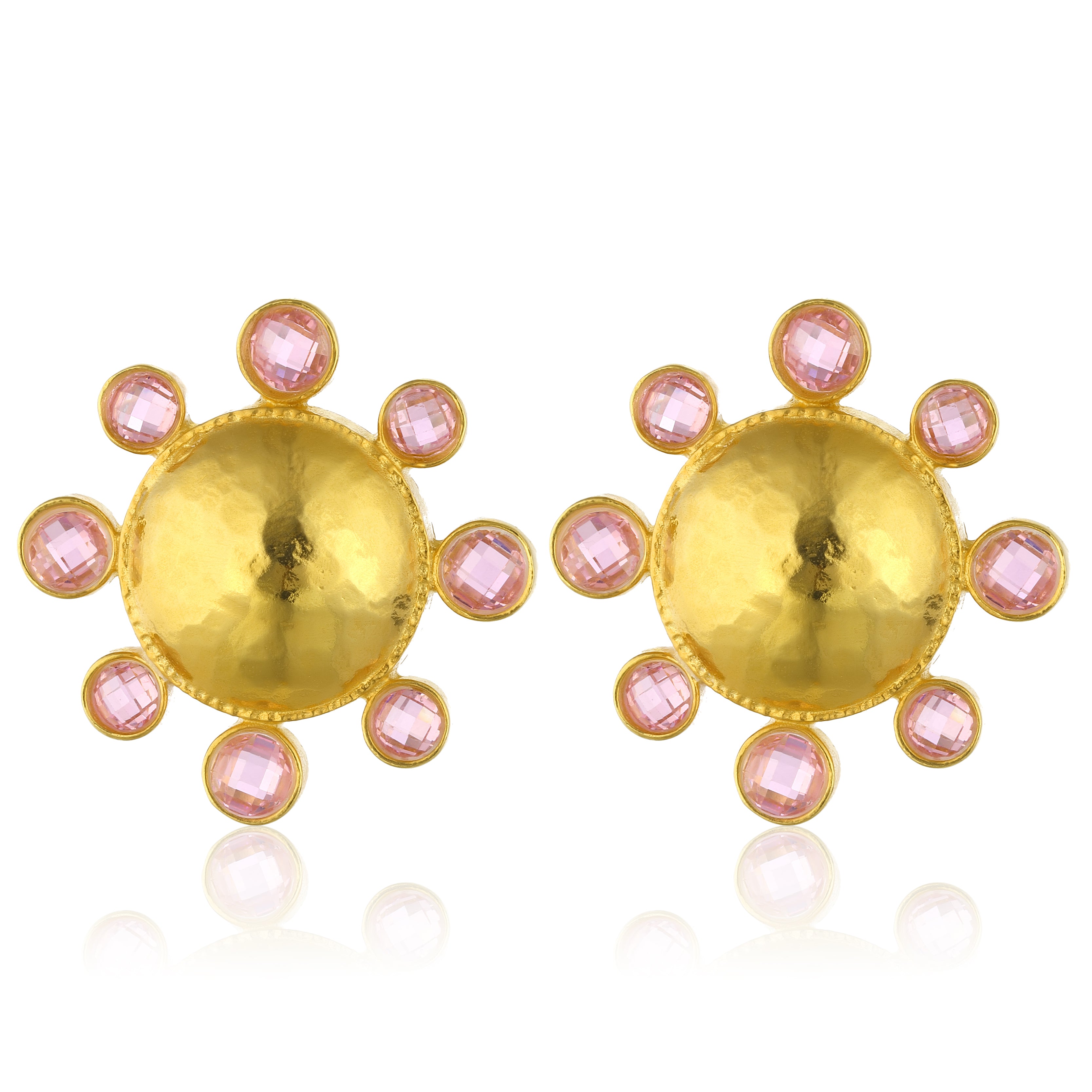 swarovksi stone gold plated statement earrings