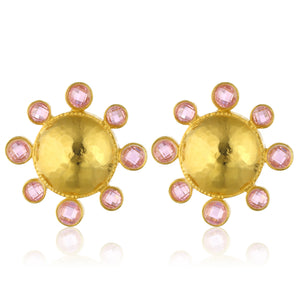 swarovksi stone gold plated statement earrings